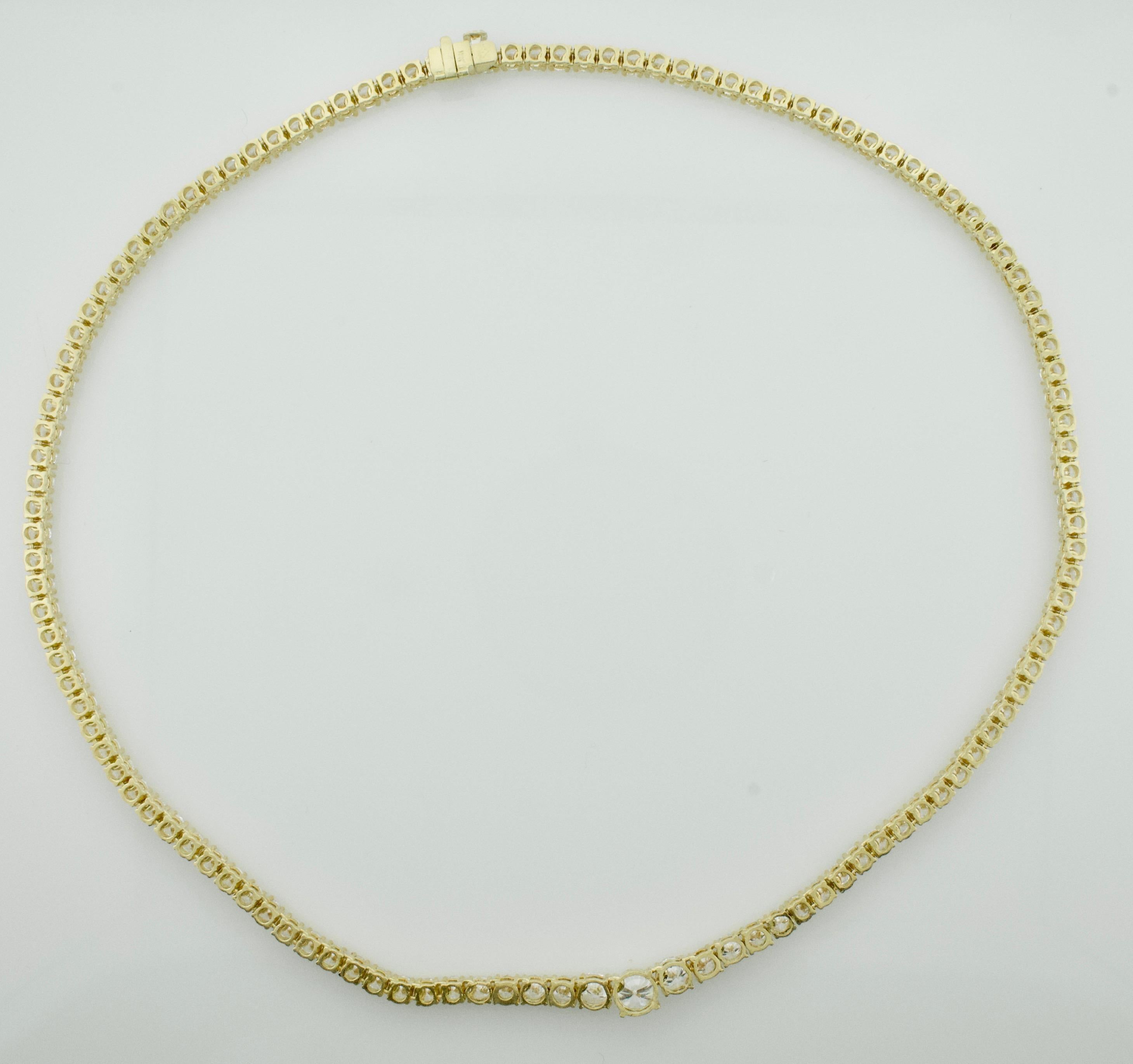 Quintessential Diamond Riviére Straight Line Graduated Diamond Necklace in 18k 1
