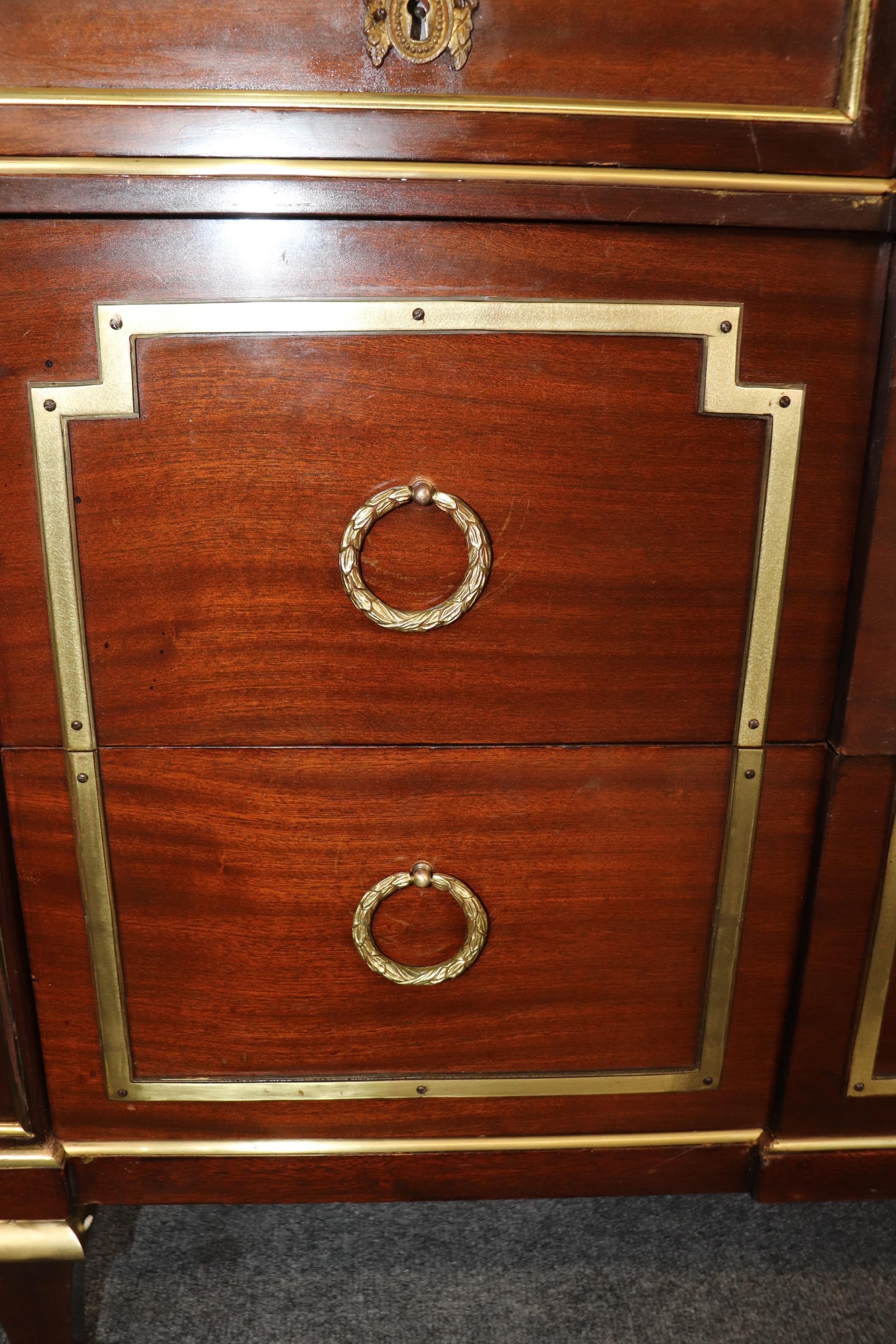Quintessential Signed Maison Jansen Bronze Mounted Marble Top Commode Dresser  For Sale 5