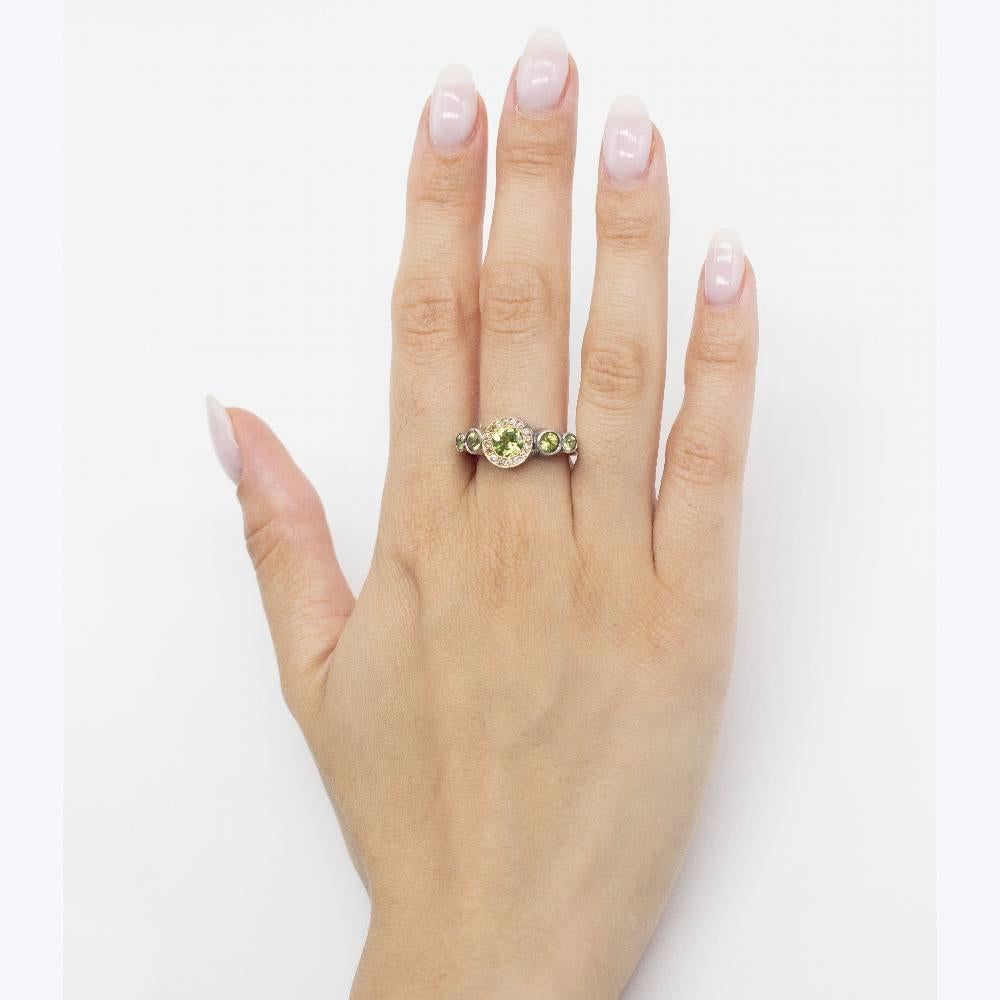 QUINTETO Ring in Yellow Gold, Silver and Diamonds For Sale 1