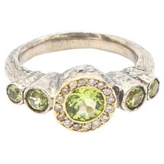 QUINTETO Ring aus Gelbgold, Silber und Diamanten