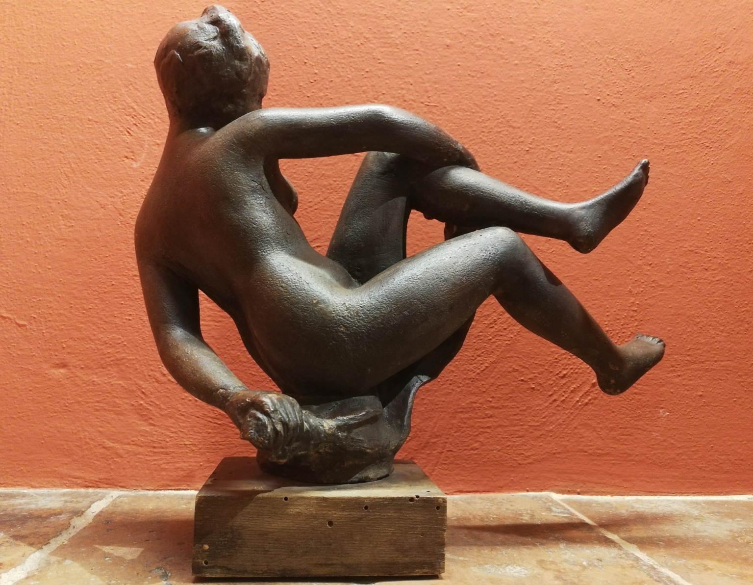 Quinto Martini Weiblicher Akt Skulptur 20 Jahrhundert Terrakotta signiert. im Angebot 5