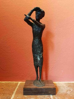 Tuscan Florentine Figurative Abstract Female Bronze Statue 20th century