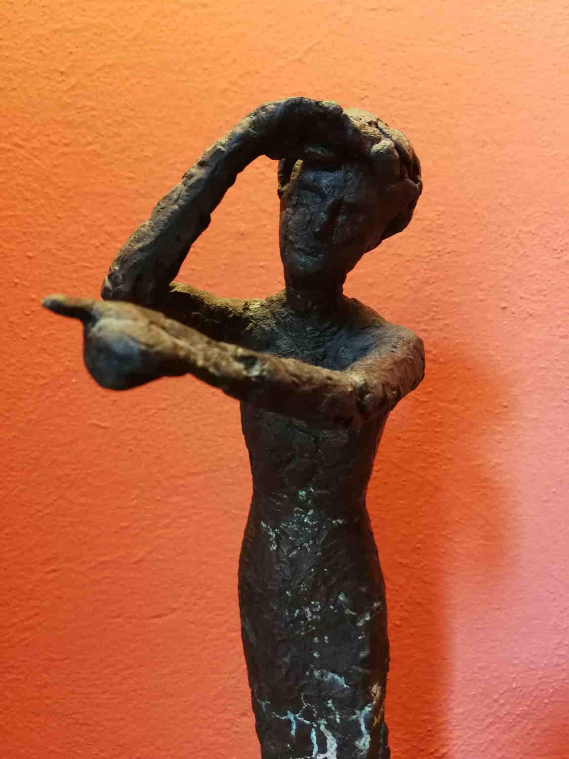 Tuscan Florentine Figurative Abstract Female Bronze Statue 20th century  - Post-War Sculpture by Quinto Martini