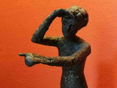 Retro Tuscan Florentine Figurative Abstract Female Bronze Statue 20th century 