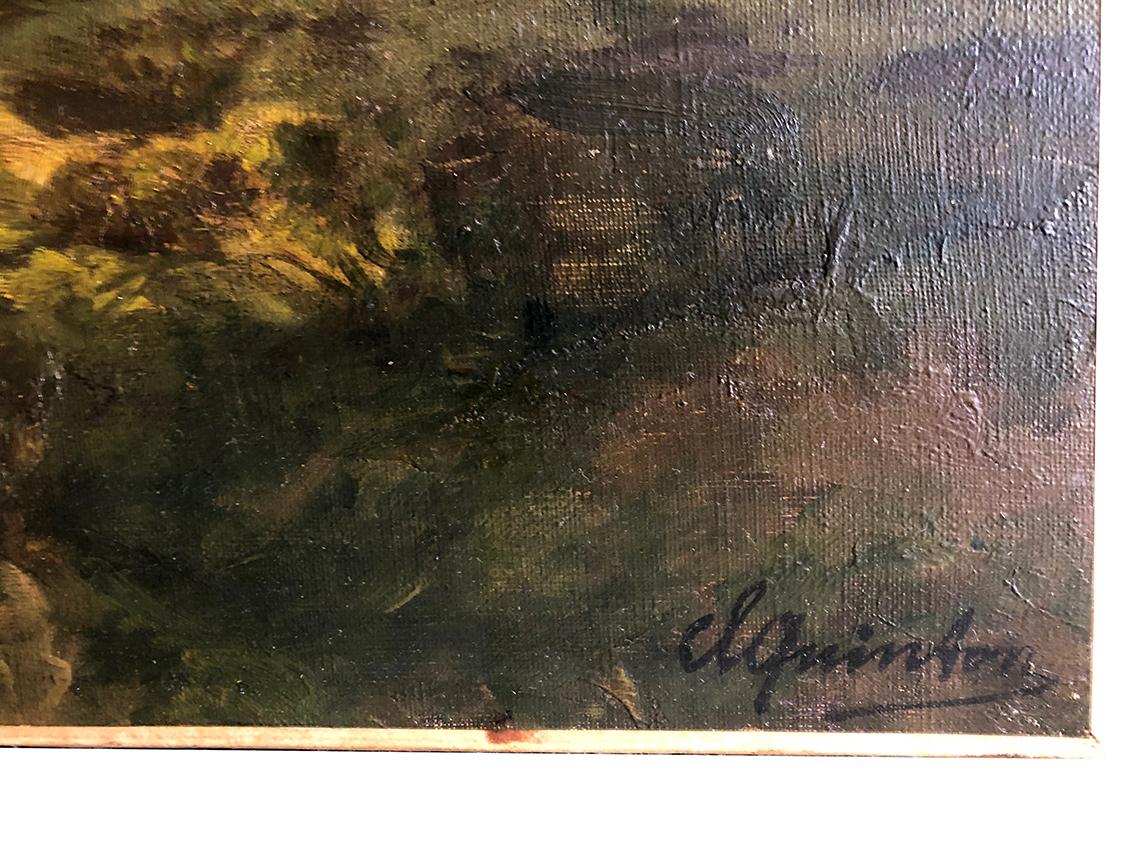Clément Quinton (1851-1920), grande huile sur toile “Forestiers” For Sale 4
