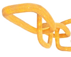 Quintuple Orbit by Ango, formes d'anneaux lumineux organiques imbriqués en rotin tressé à la main