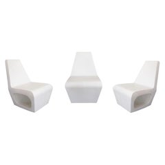 Quinze et Milan Chaises à bascule d'intérieur et d'extérieur en plastique moulé méduse vintage