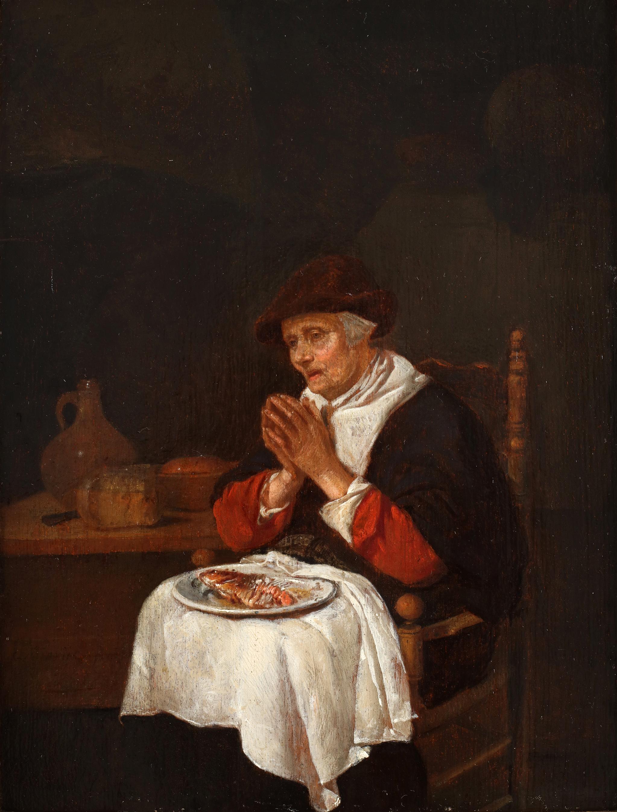 A praying elderly woman by Quiringh Van Brekelenkam (1622-1669) For Sale 2