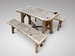Quirky 20th Century Driftwood and Olive Wood Garden Furniture Set
