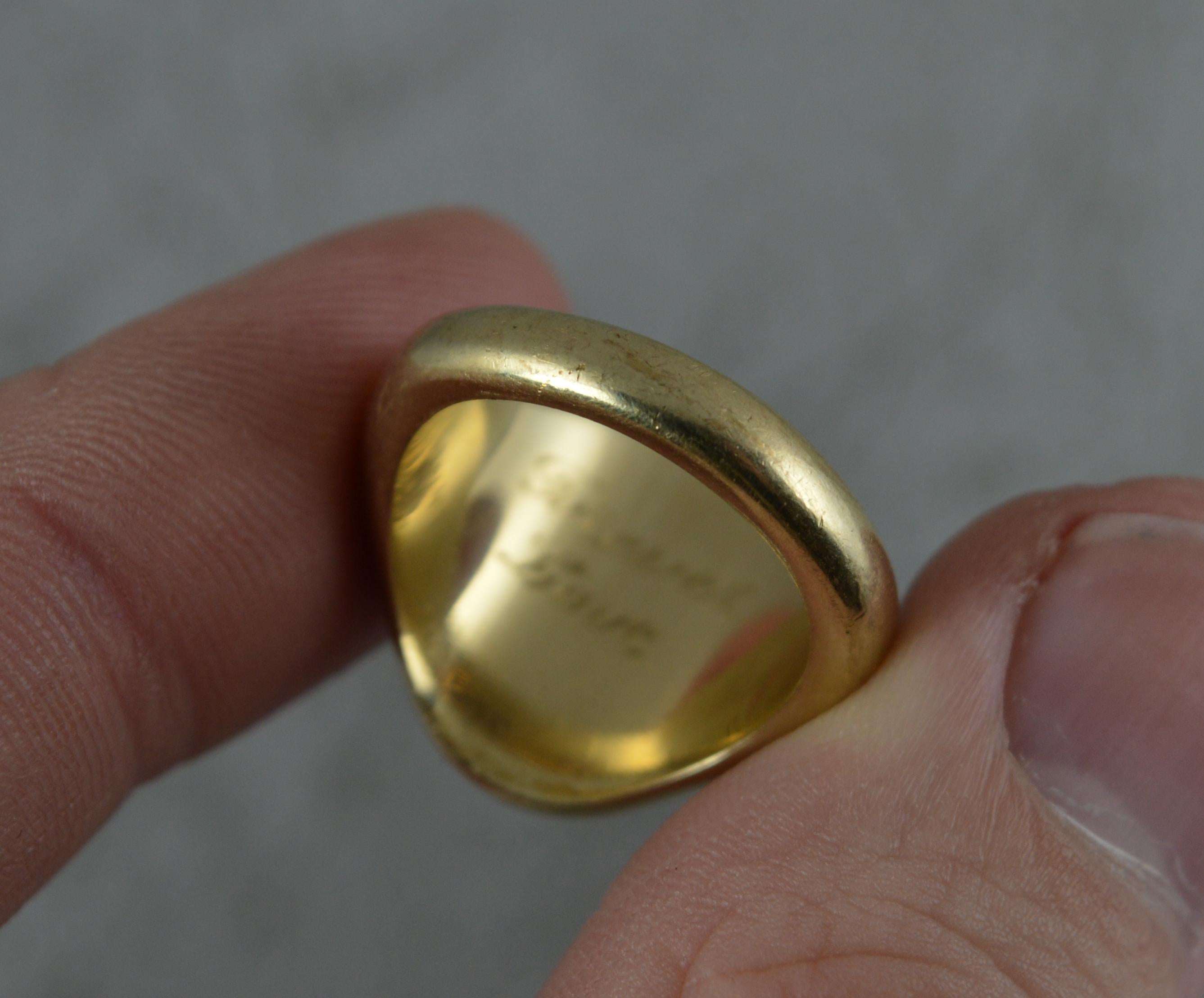 Quirky 9 Carat Gold Signet Intaglio Ring with Chicken Leg 1