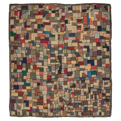 Quirky American Hooked Room Size Square Rug
