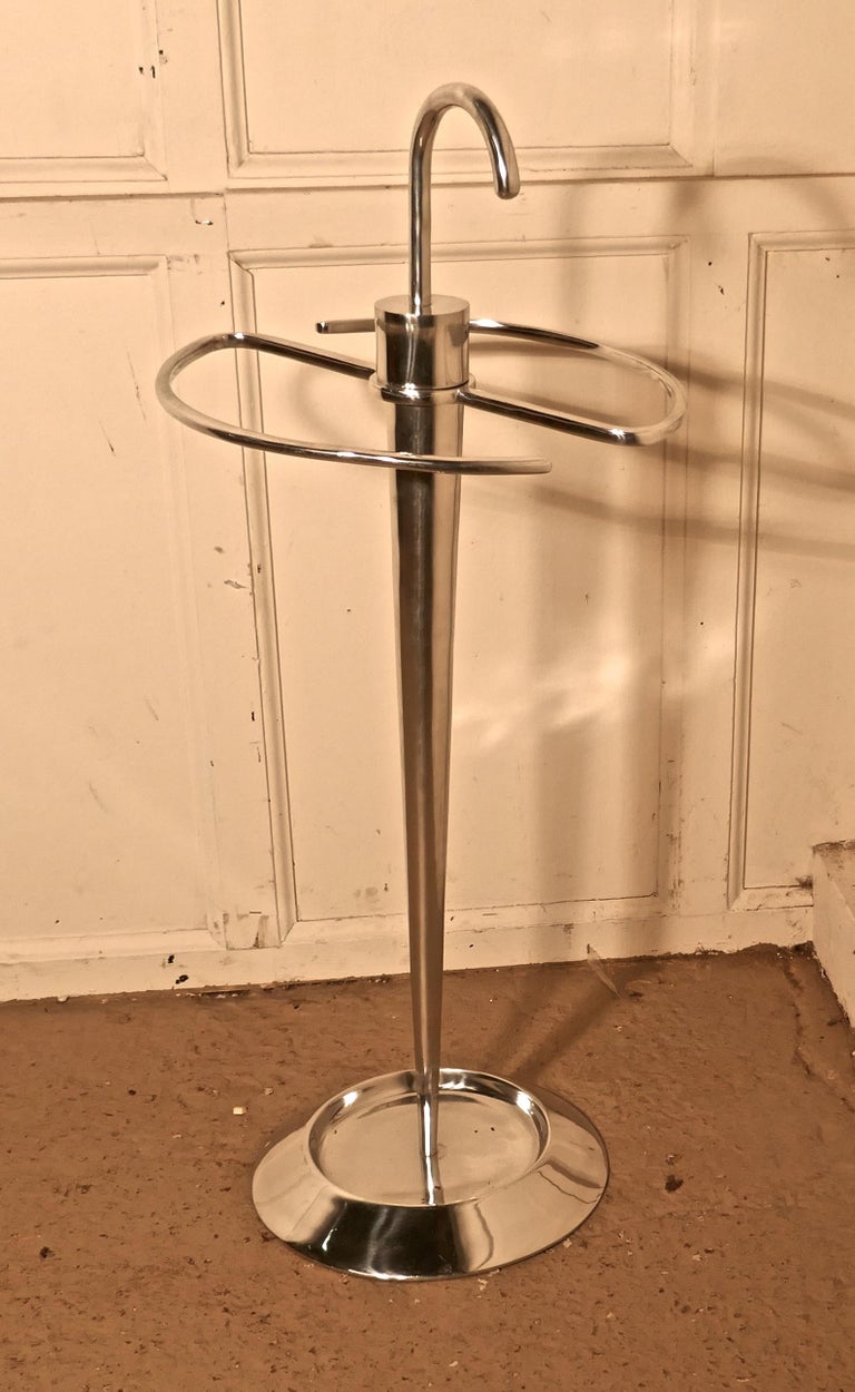 Quirky and Stylish Art Deco Chrome Umbrella or Stick Stand For Sale at