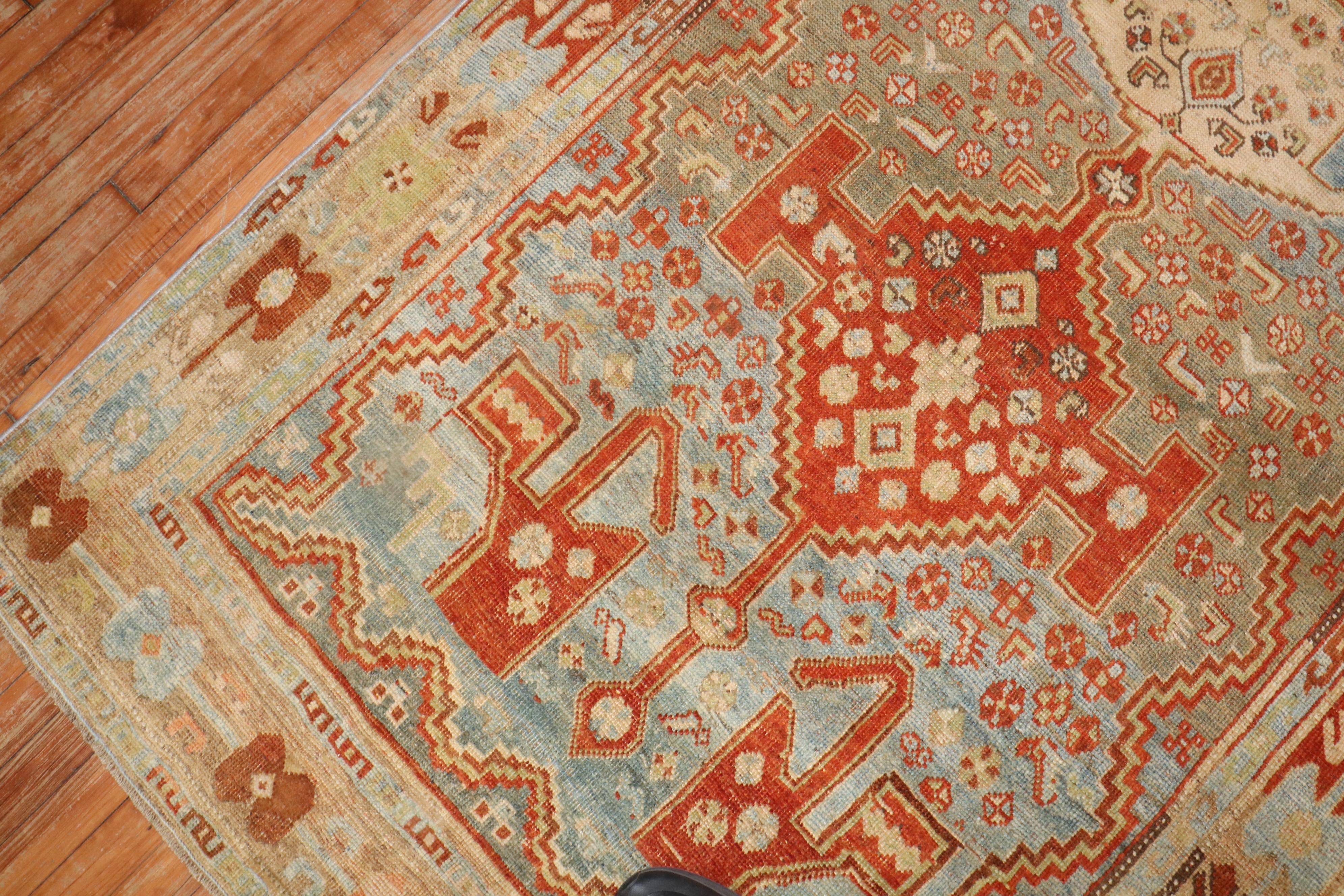 Quirky Antique Persian Bidjar Rug In Good Condition For Sale In New York, NY