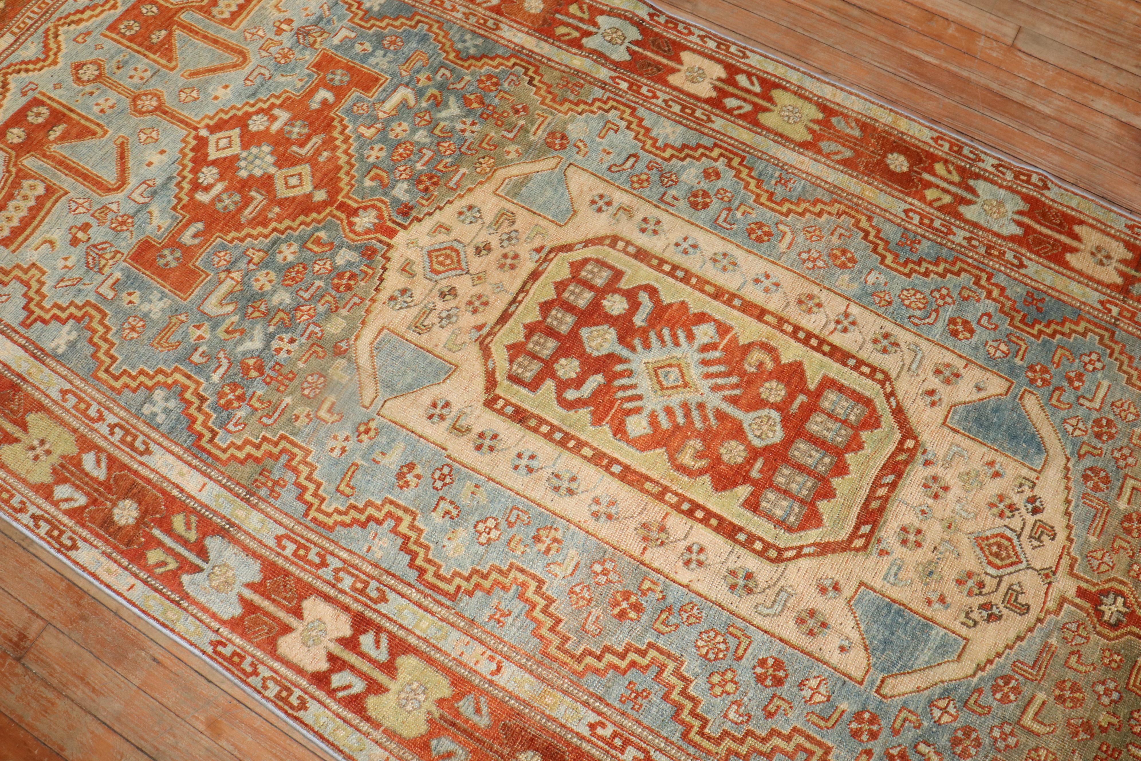 Wool Quirky Antique Persian Bidjar Rug For Sale