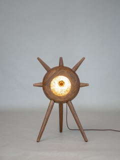 Abstract Art Sculpture Hand-Carved Solid Wood Floor Lamp Collectible Desig PIXIE