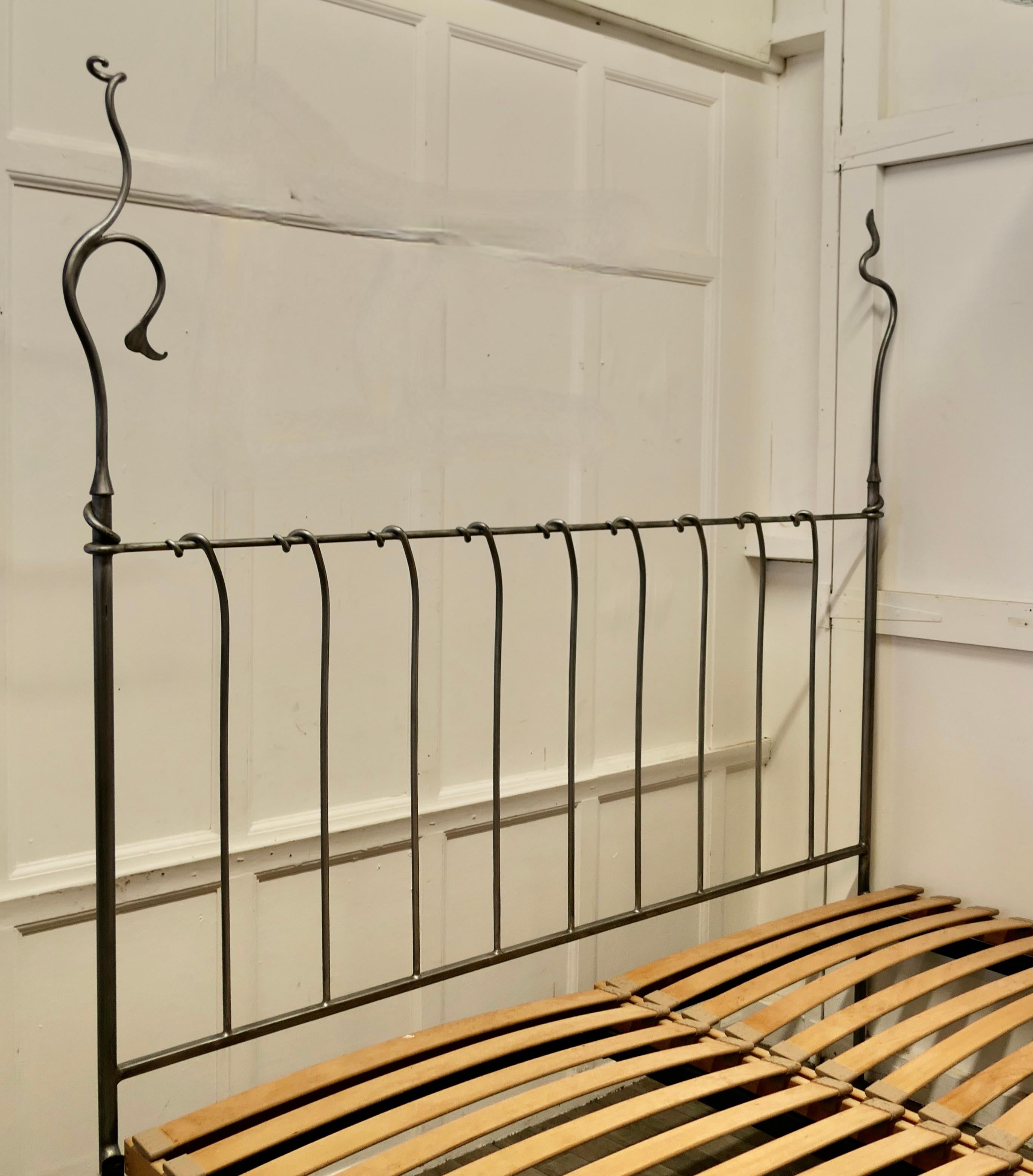 Quirky Designer Hand Forged Twisted Silver Iron 4 Post Bed a Fantasy Bed 1