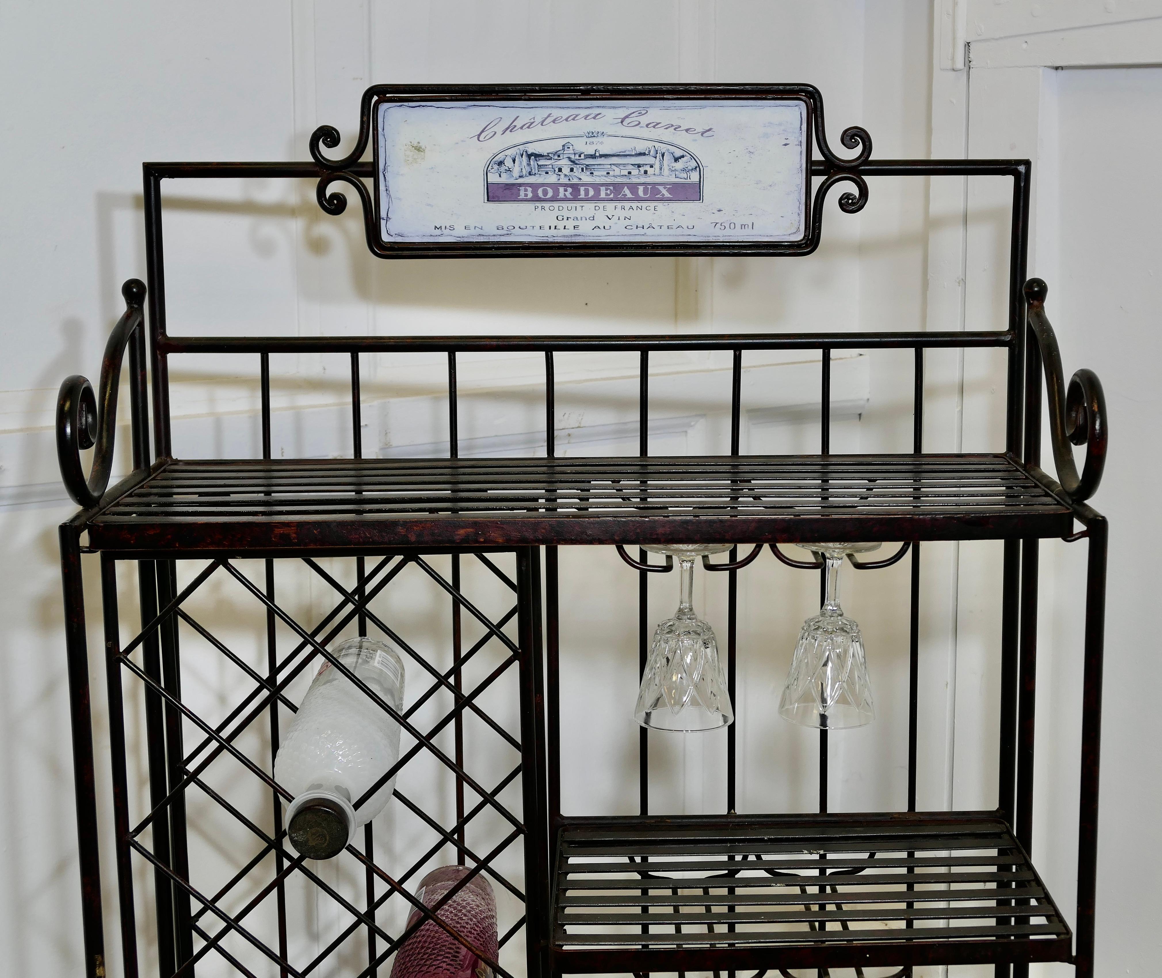 Mid-Century Modern Quirky Folding Metal Bordeaux Wine Rack For Sale