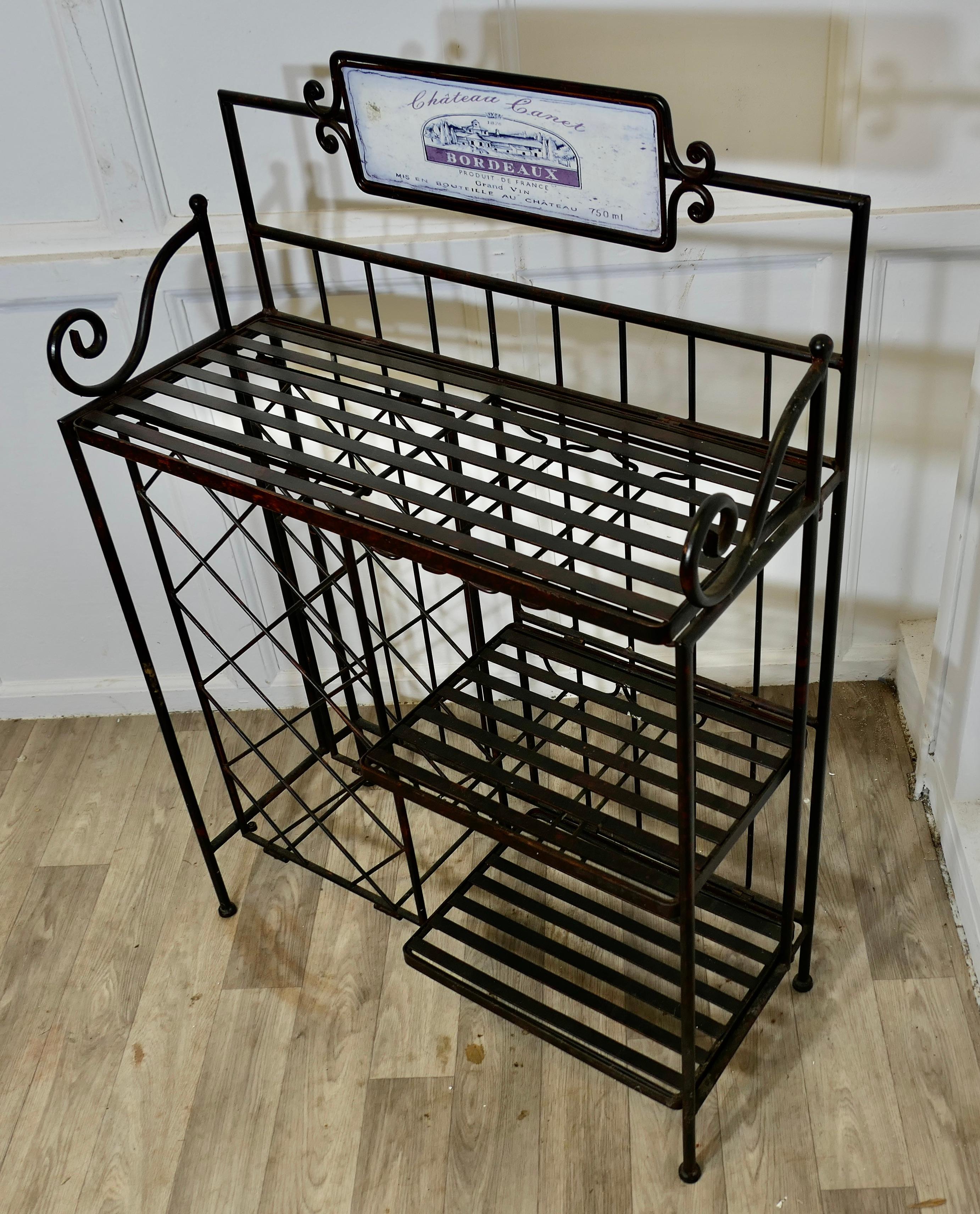 Mid-20th Century Quirky Folding Metal Bordeaux Wine Rack For Sale