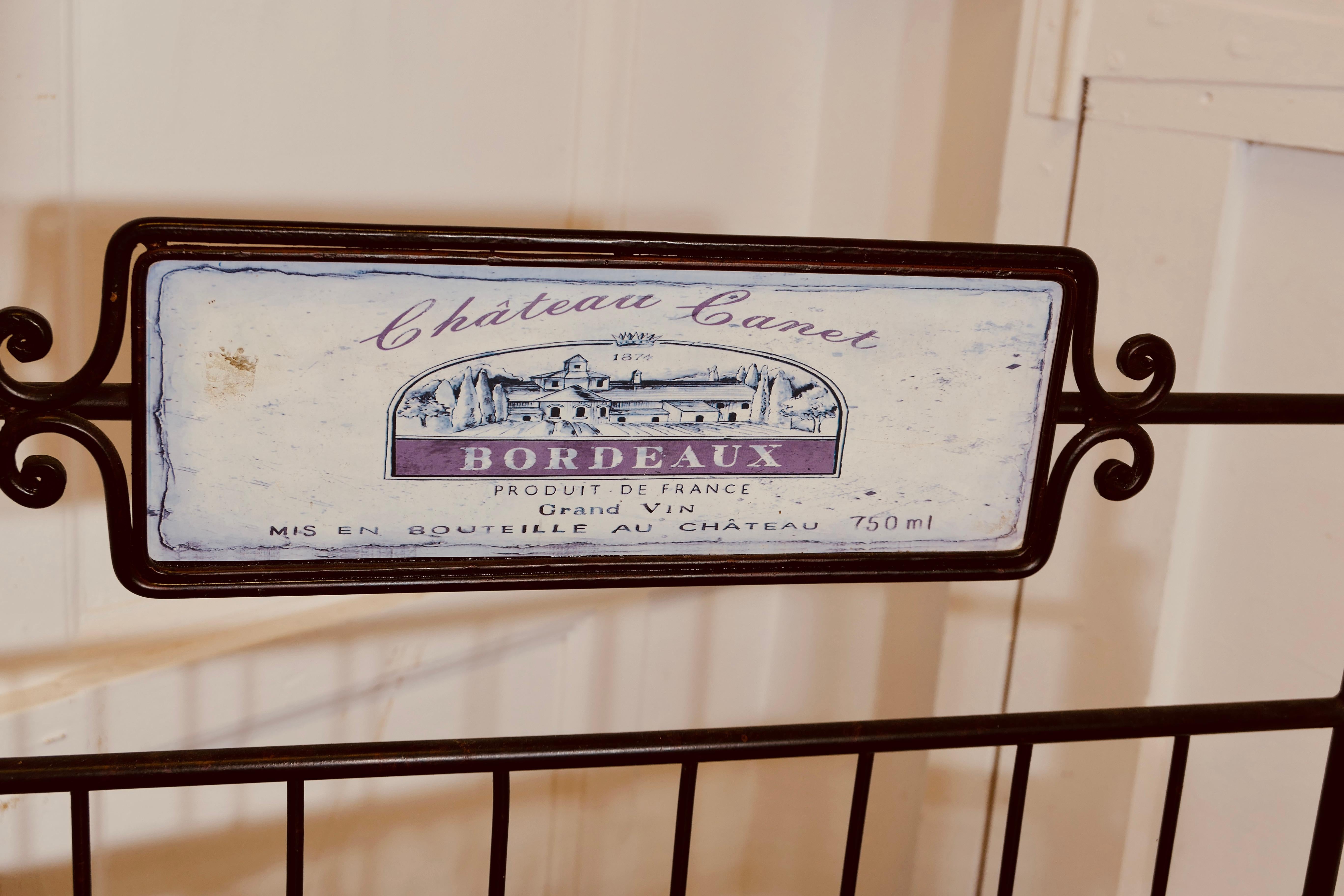 Quirky Folding Metal Bordeaux Wine Rack For Sale 2