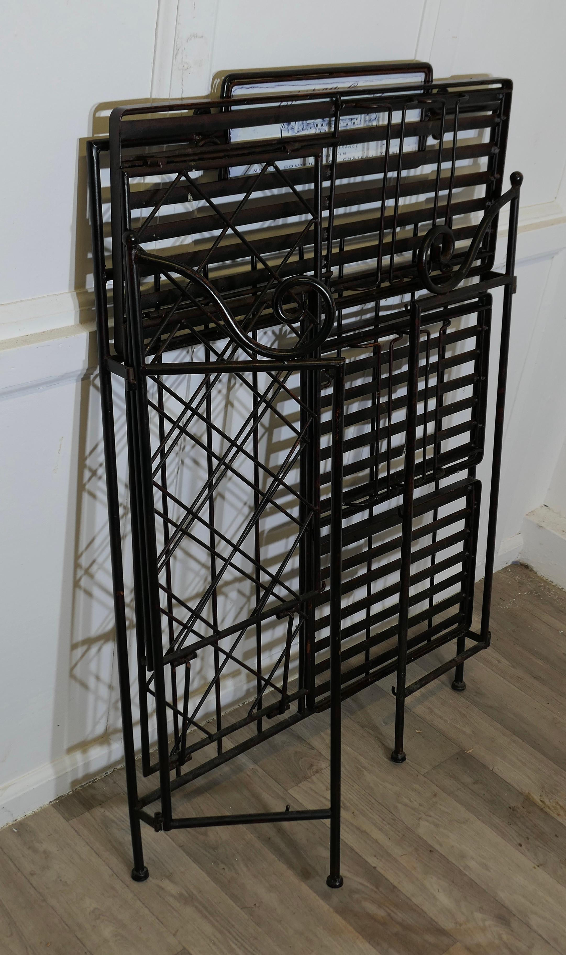 Quirky Folding Metal Bordeaux Wine Rack For Sale 3