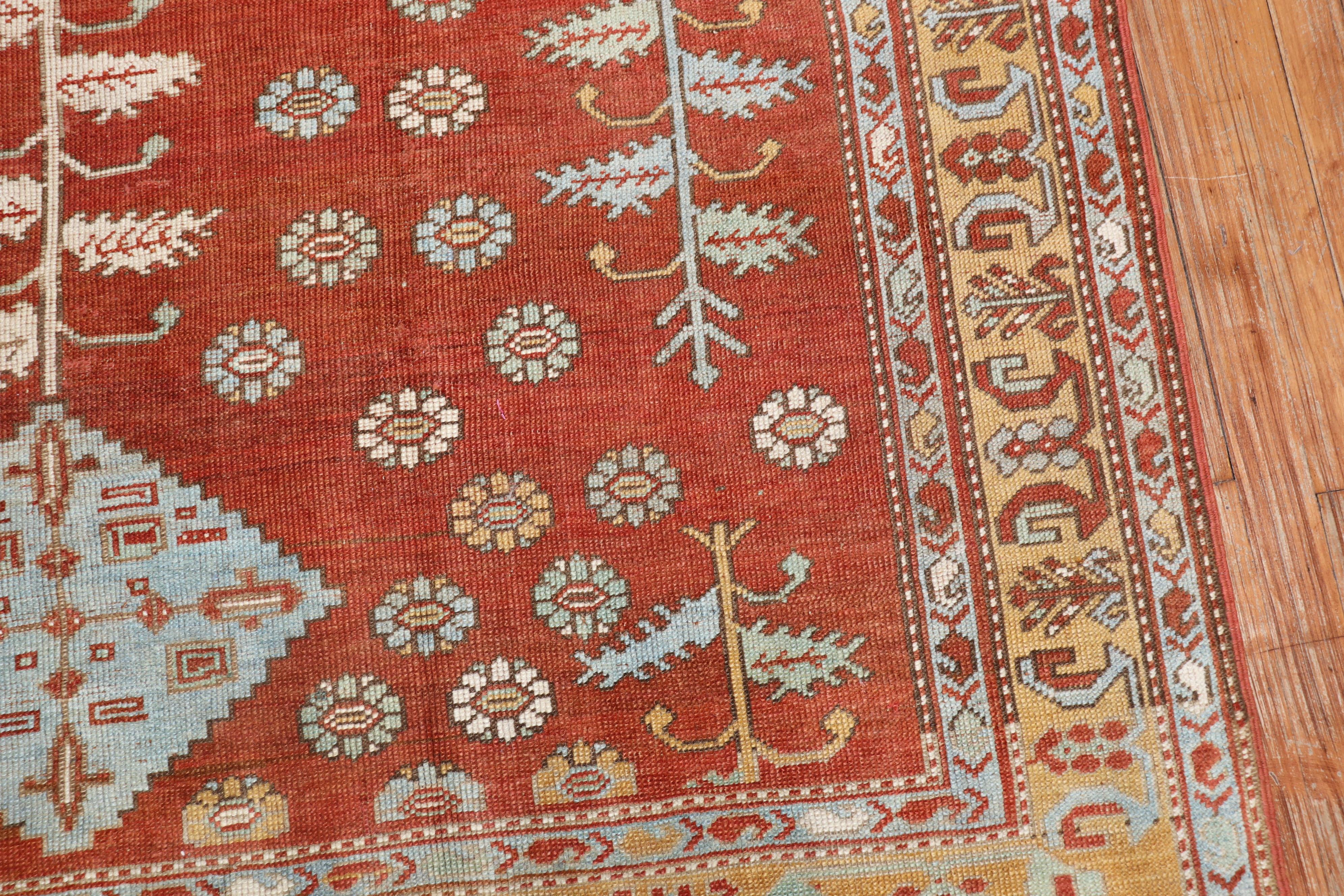 Quirky Folk Art Tribal Camel Medallion Caucasian Rug In Good Condition For Sale In New York, NY