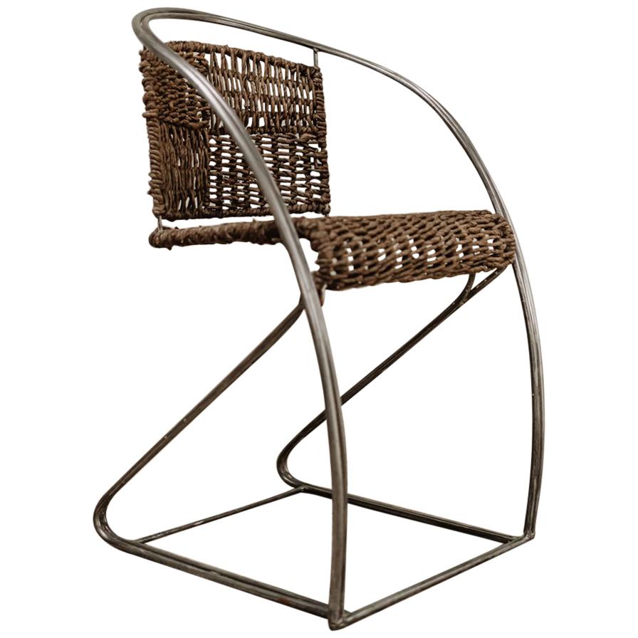 Quirky Iron/Rattan Chair