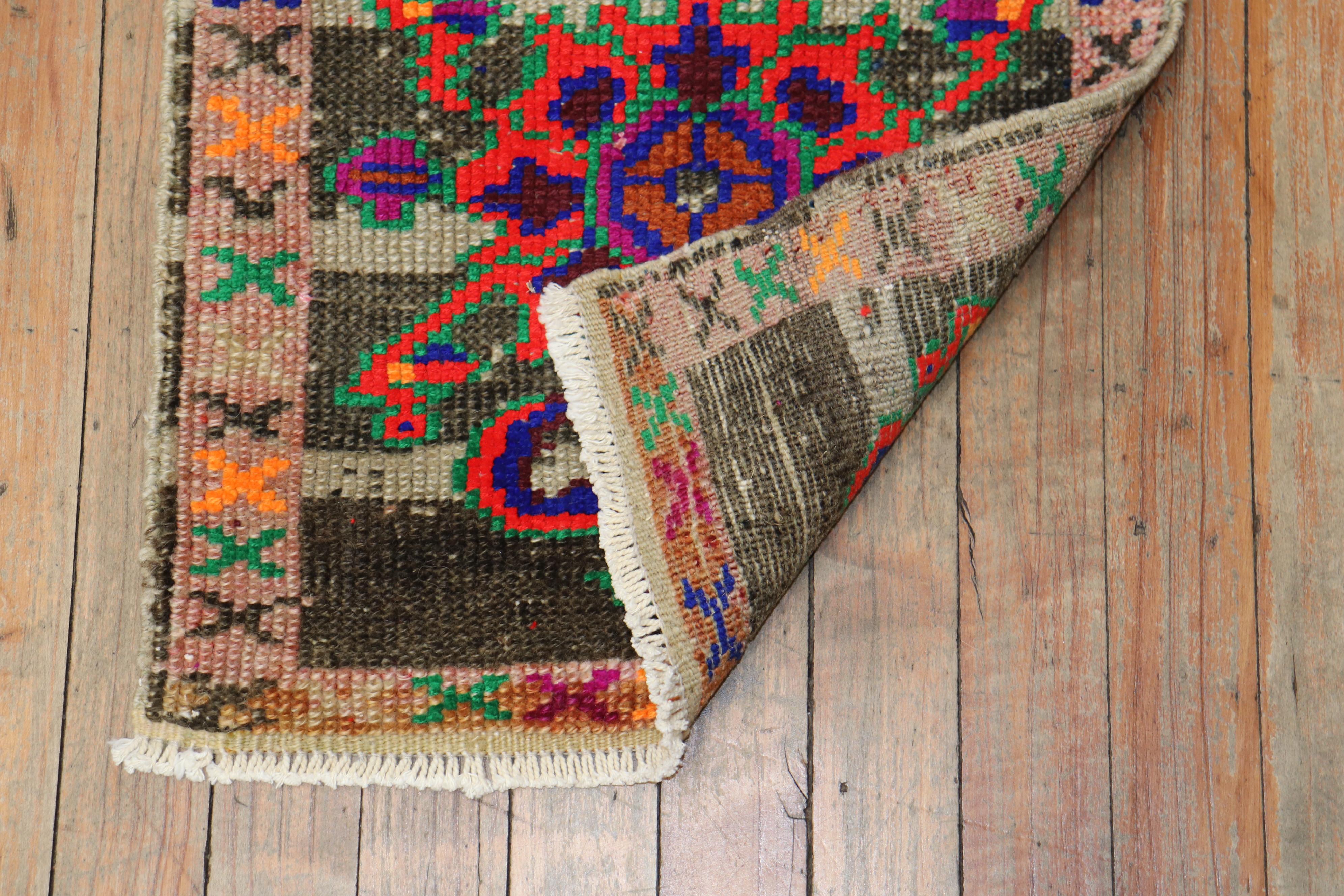 Wool Quirky Mini Turkish Mat Rug For Sale