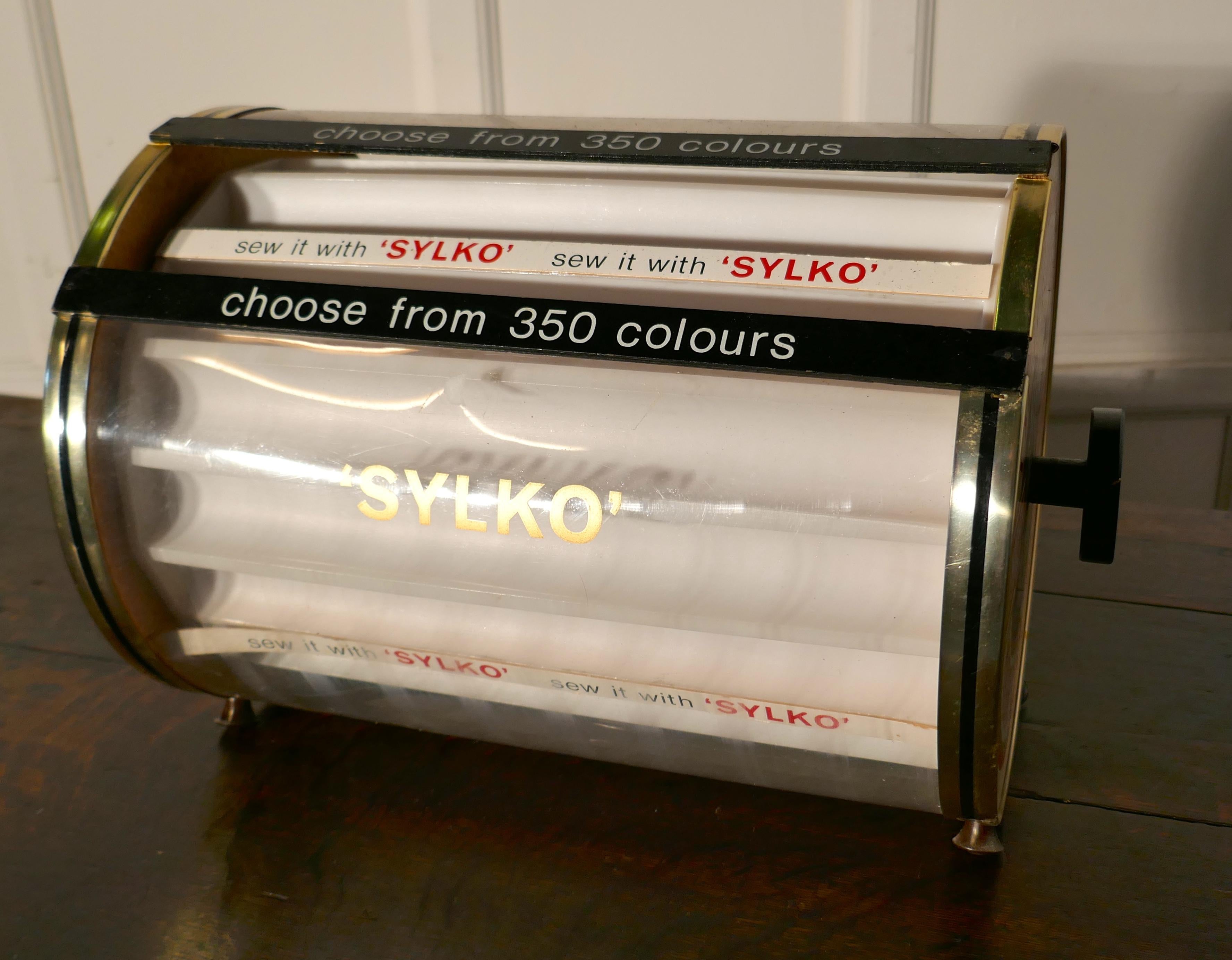 Mid-20th Century Quirky Retro Sylko Counter Top Cotton Reel Display Case Cabinet