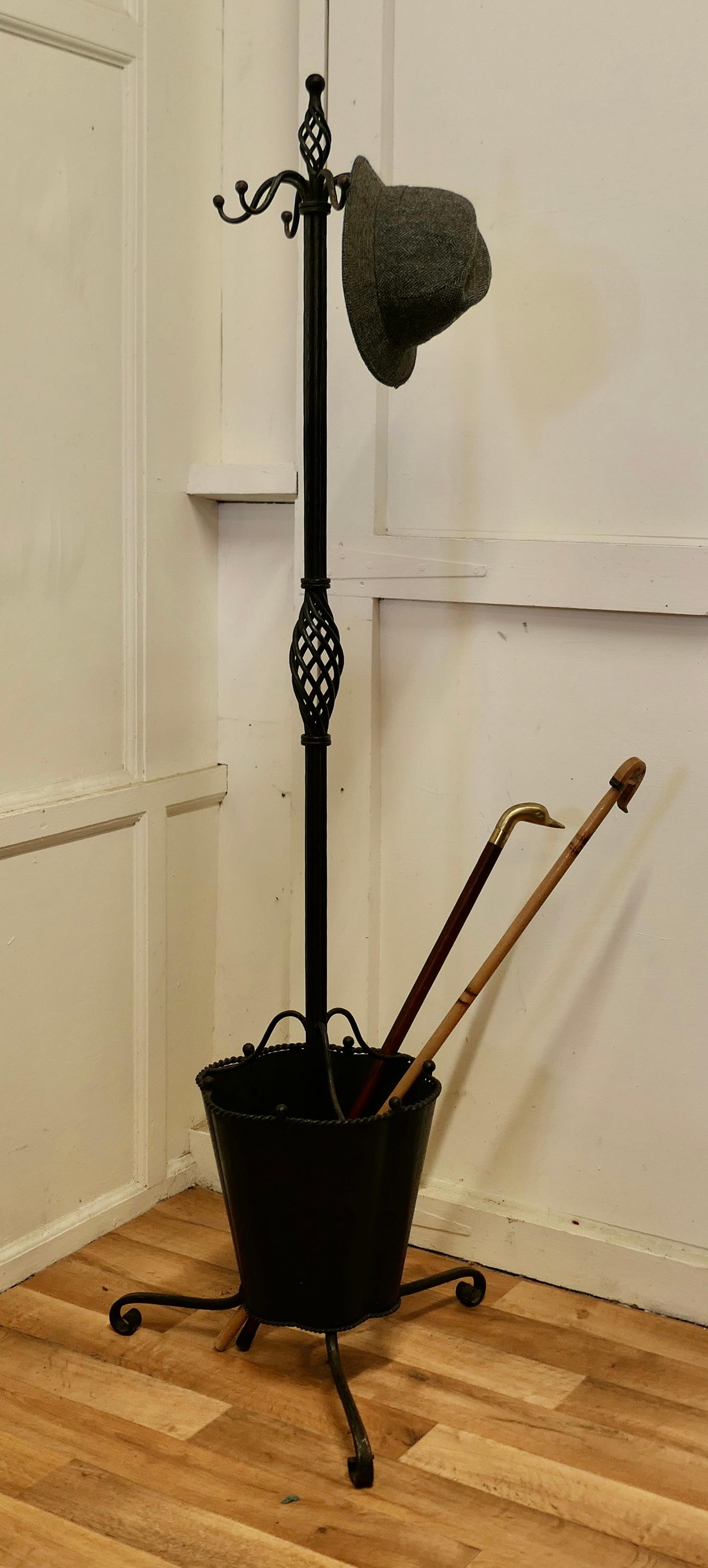 Quirky Retro Wrought Iron Hall Stand, Hats Coats and Umbrellas For Sale 2