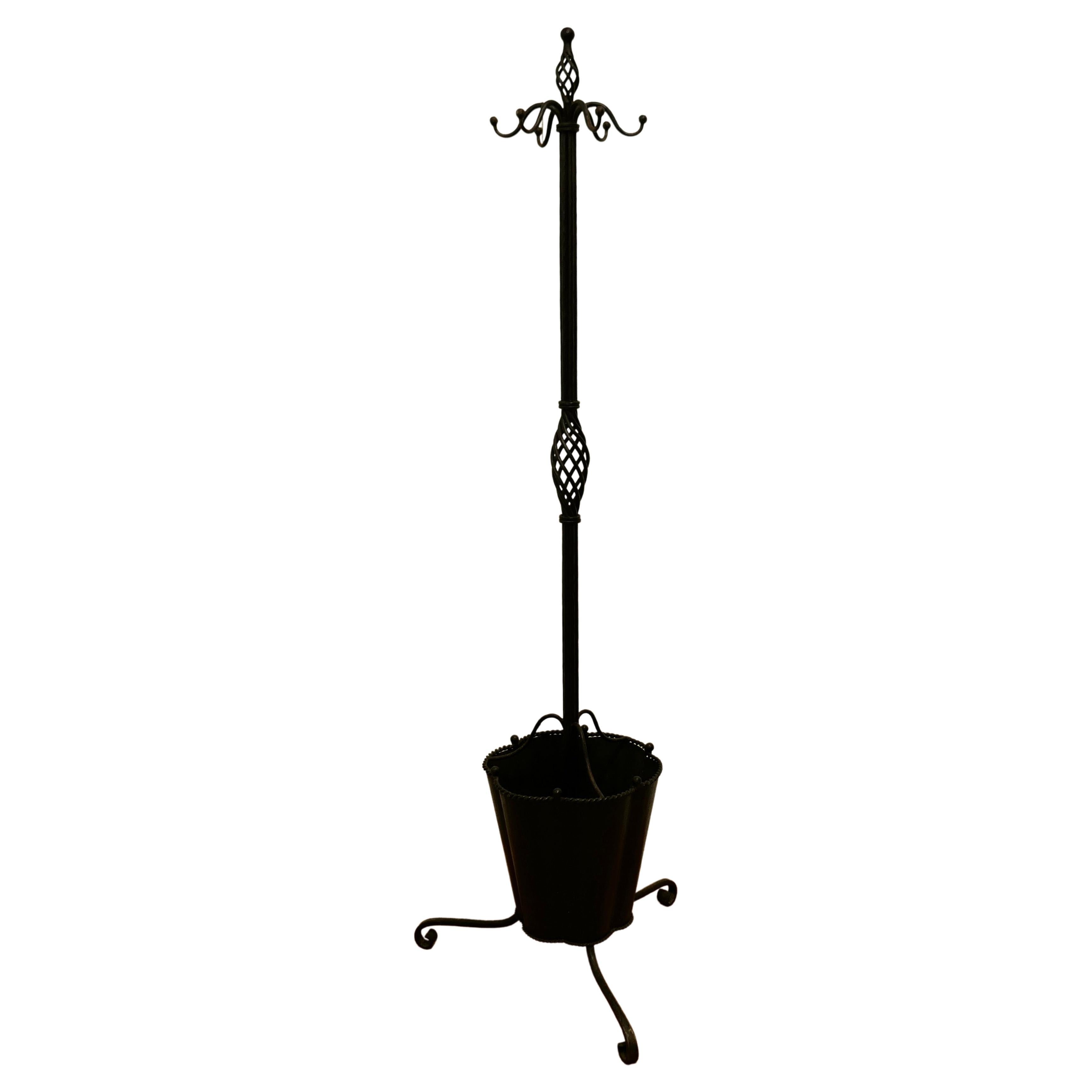 Quirky Retro Wrought Iron Hall Stand, Hats Coats and Umbrellas