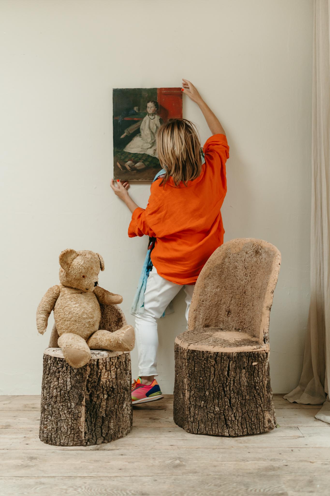 skurriler spanischer Stuhl aus Kork OAK ... im Angebot 1