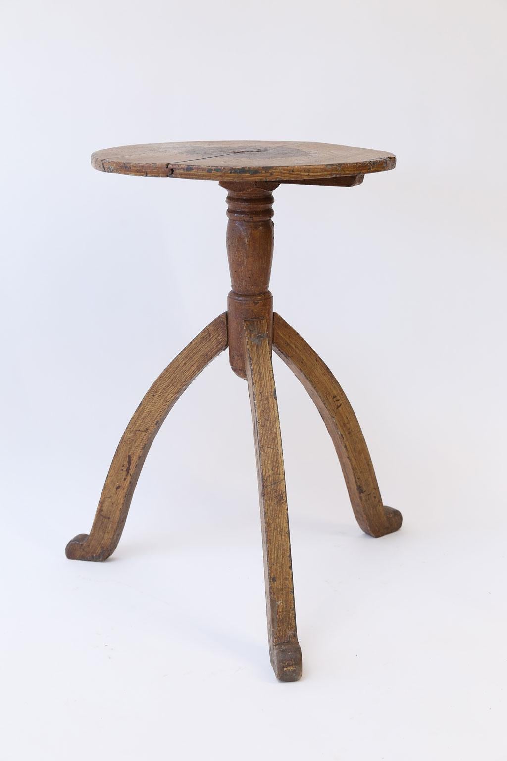 Hand-Carved Quirky Swedish Folk Art Table