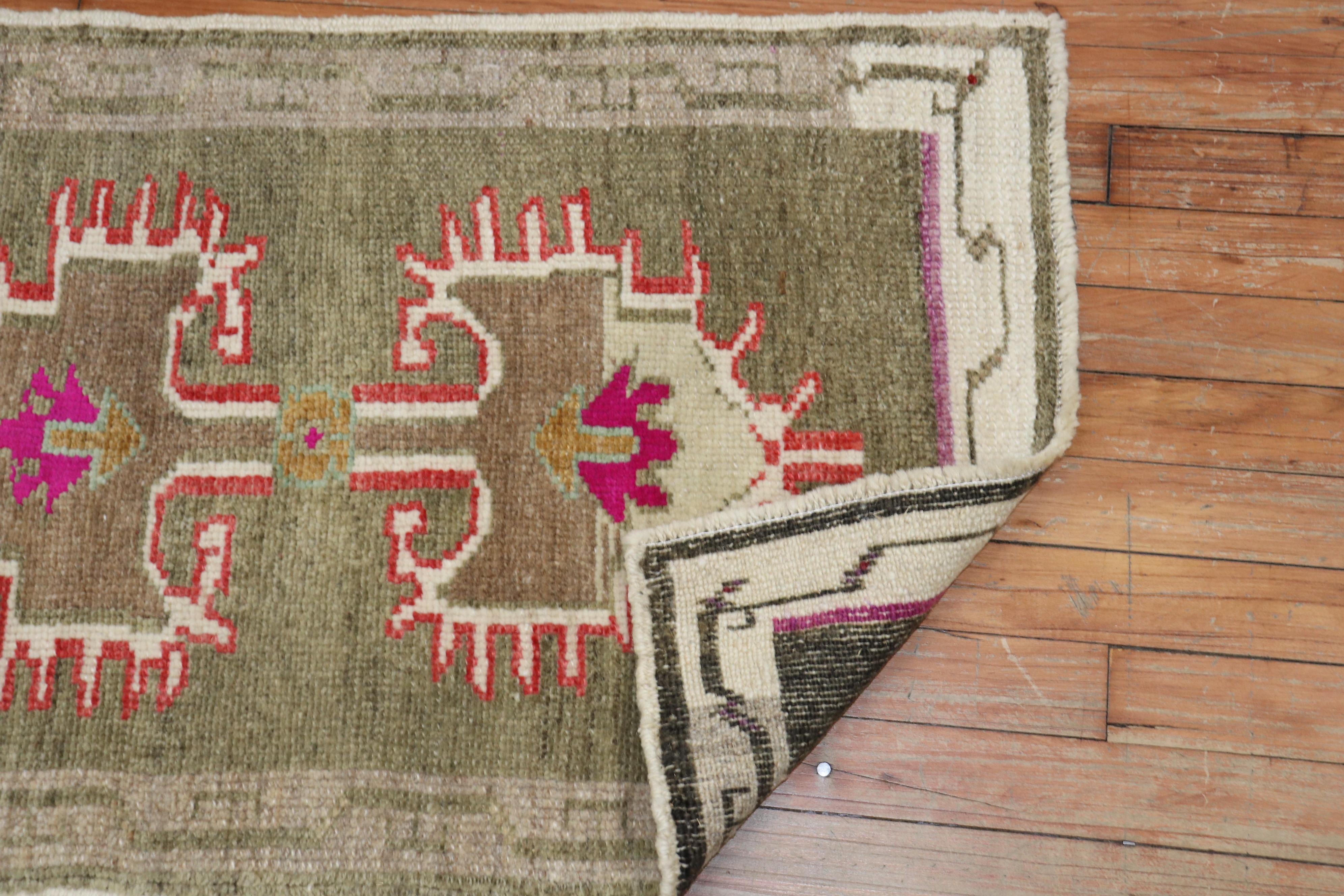 Wool Quirky Turkish Anatolian Rug Mat For Sale