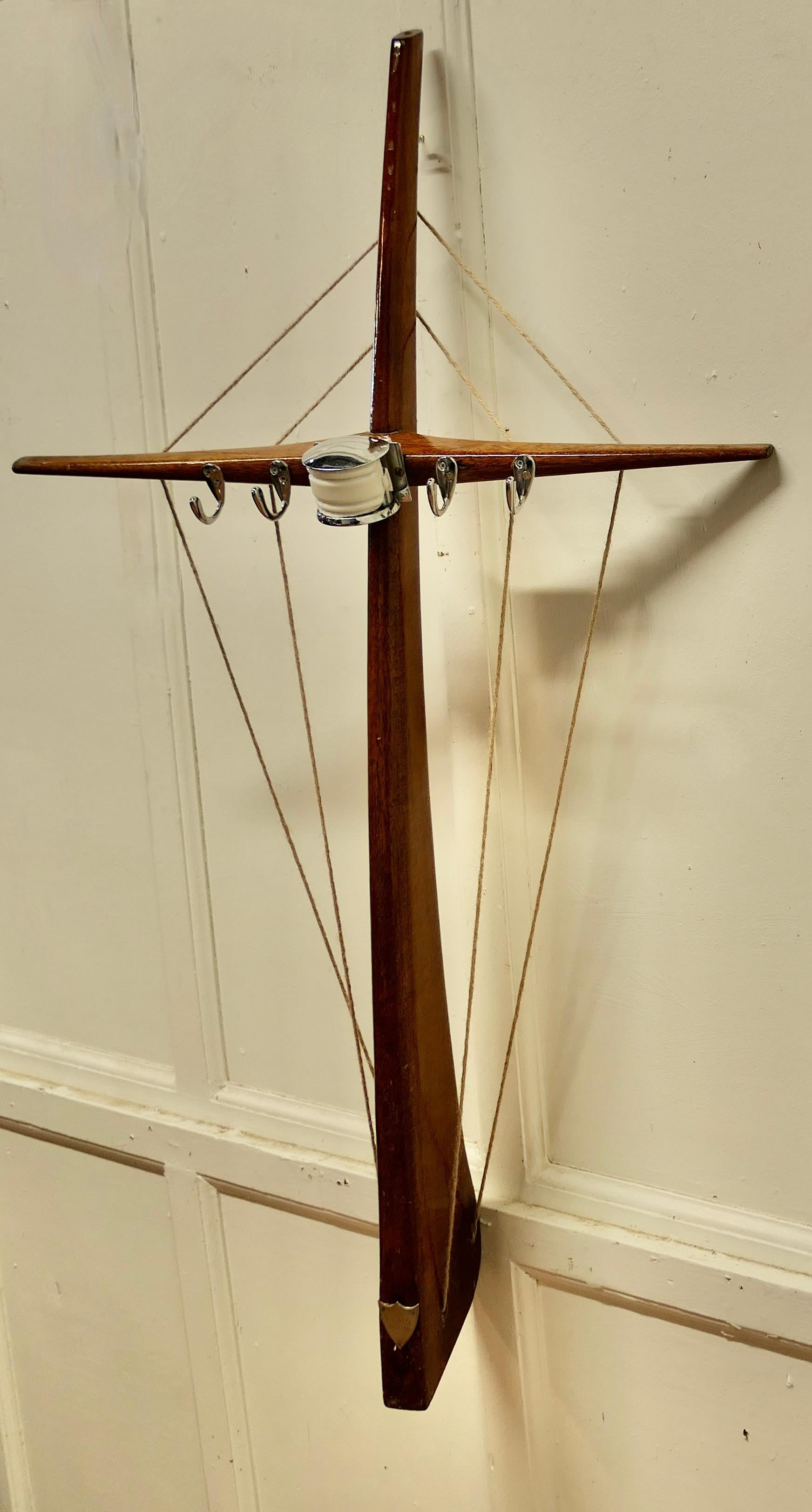 20th Century Quirky Wall Hanging Hat and Coat Rack on a Nautical Theme For Sale