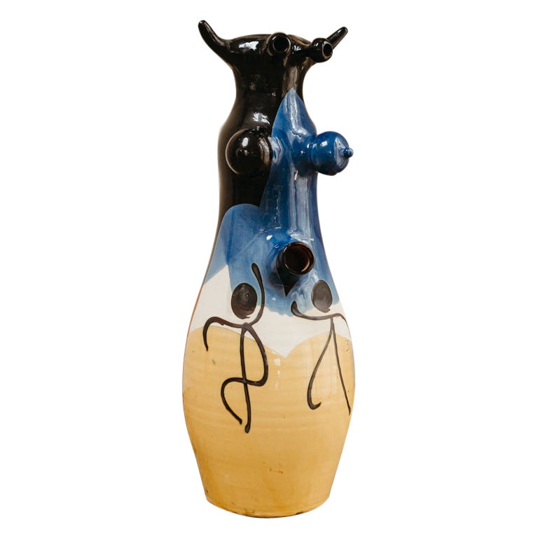 Stravagante vaso spagnolo XL degli anni '70 in ceramica