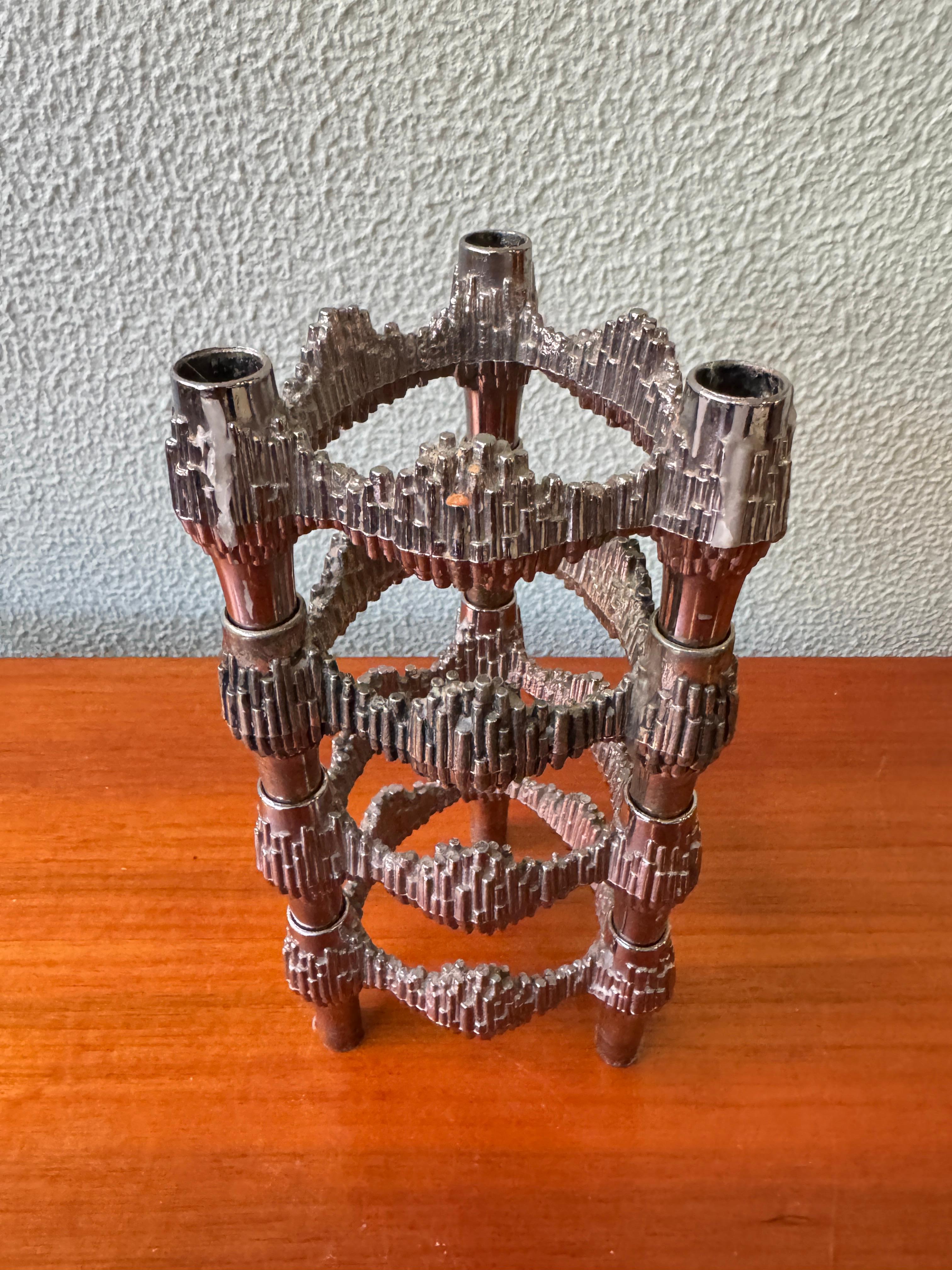 Quist Variomaster Brutalist Modular Candle Holders Set Chrome German 1970s For Sale 5