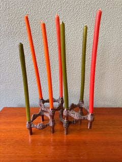 Quist Variomaster Brutalist Modular Candle Holders Set Chrome German 1970s
