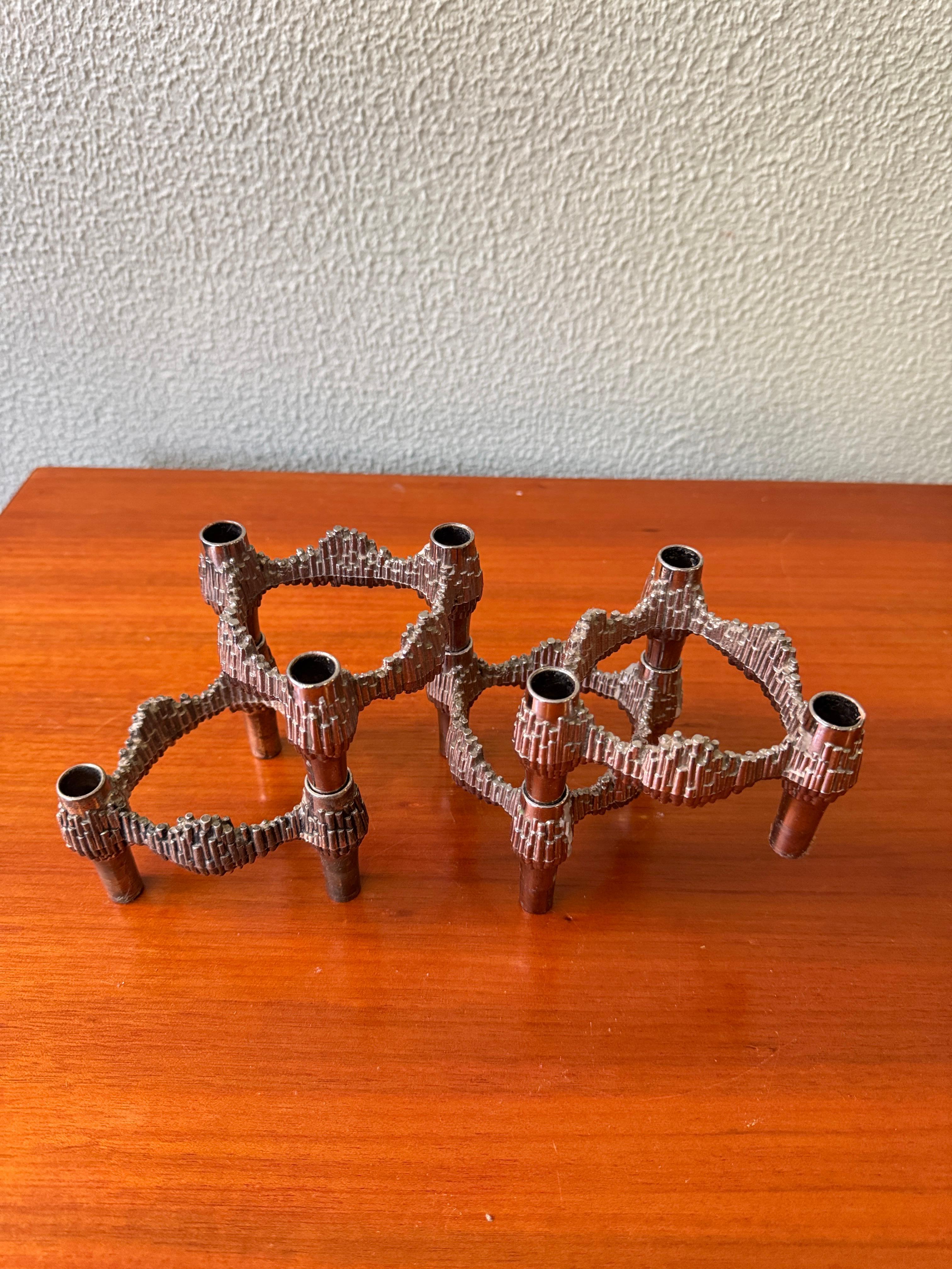 Quist Variomaster Brutalist Modular Candle Holders Set Chrome German 1970s For Sale 3