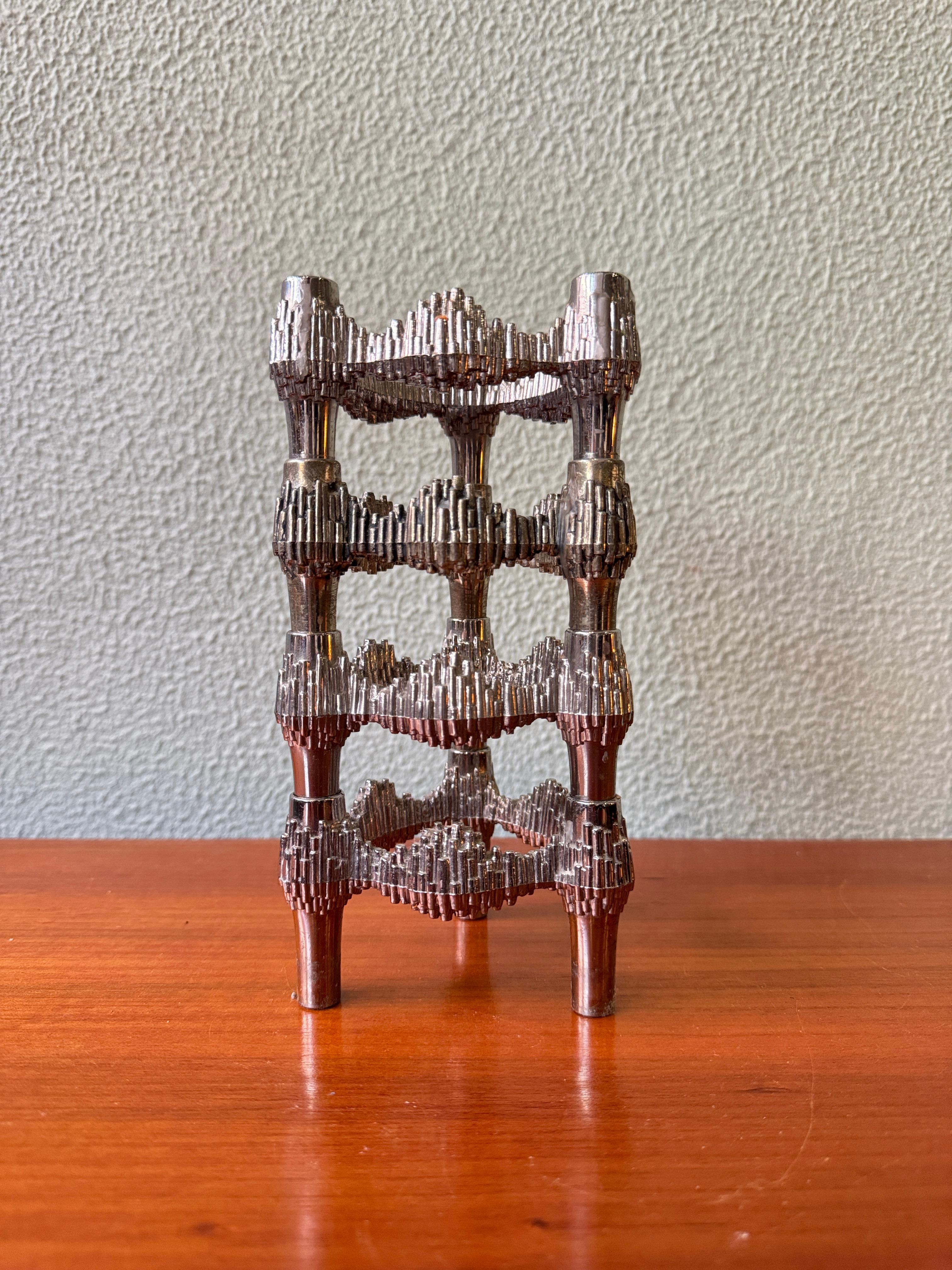 Quist Variomaster Brutalist Modular Candle Holders Set Chrome German 1970s For Sale 4