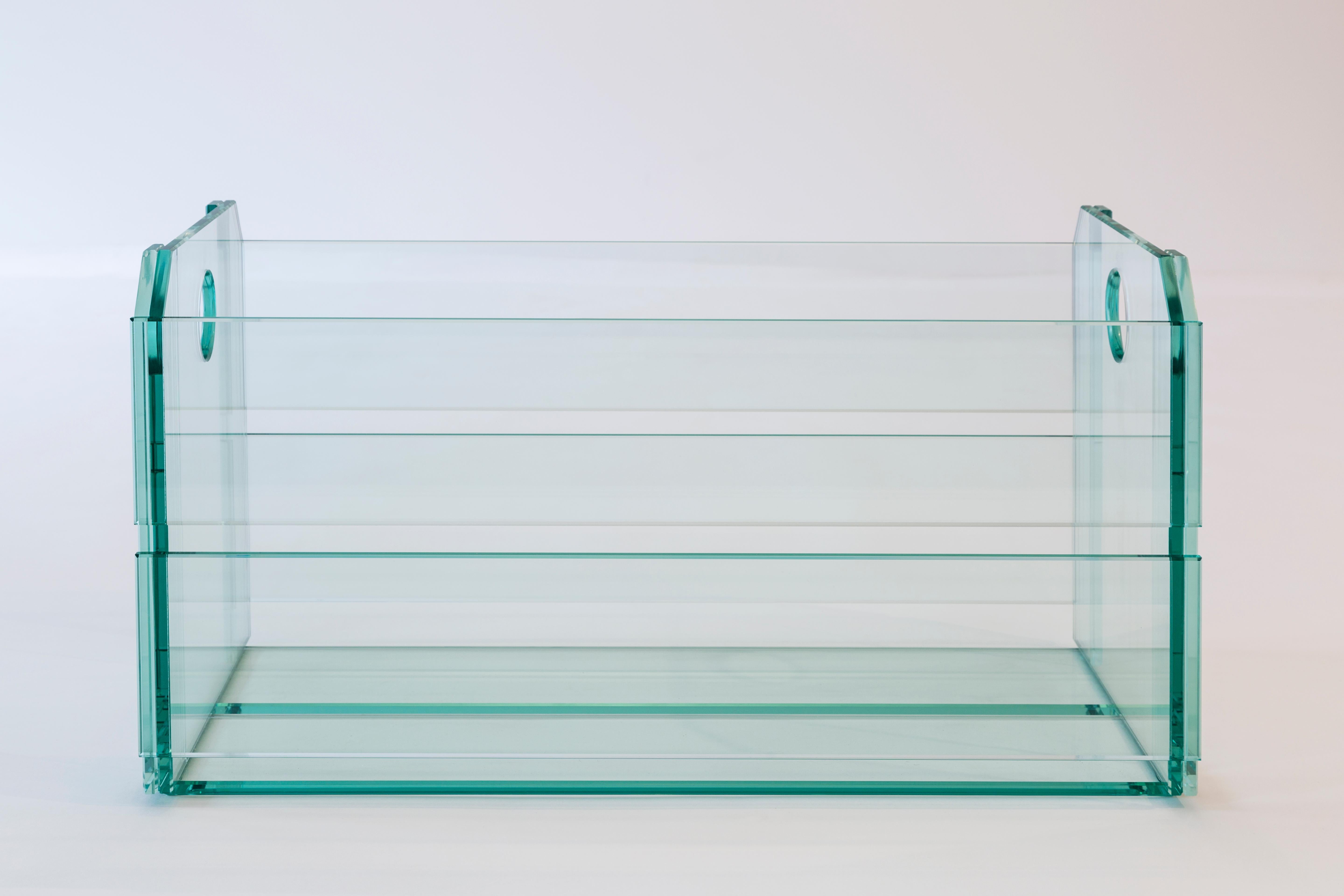 Minimalist Quitandeira, Traditional Fruit Box in Glass, by Tiago Curioni For Sale