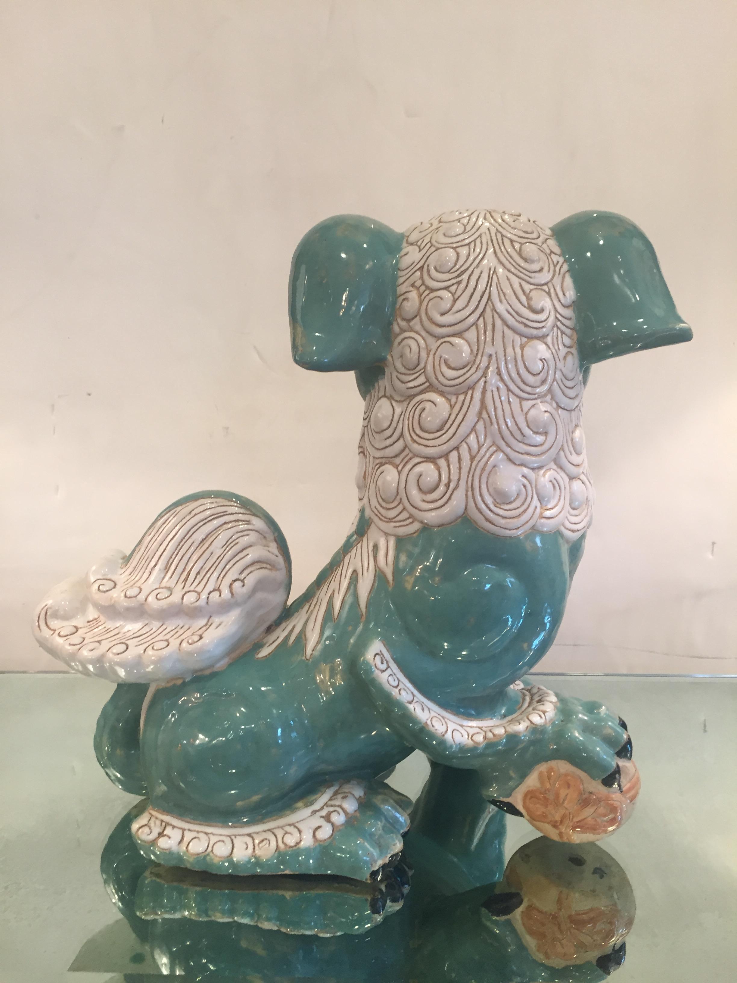 vintage ceramic foo dogs