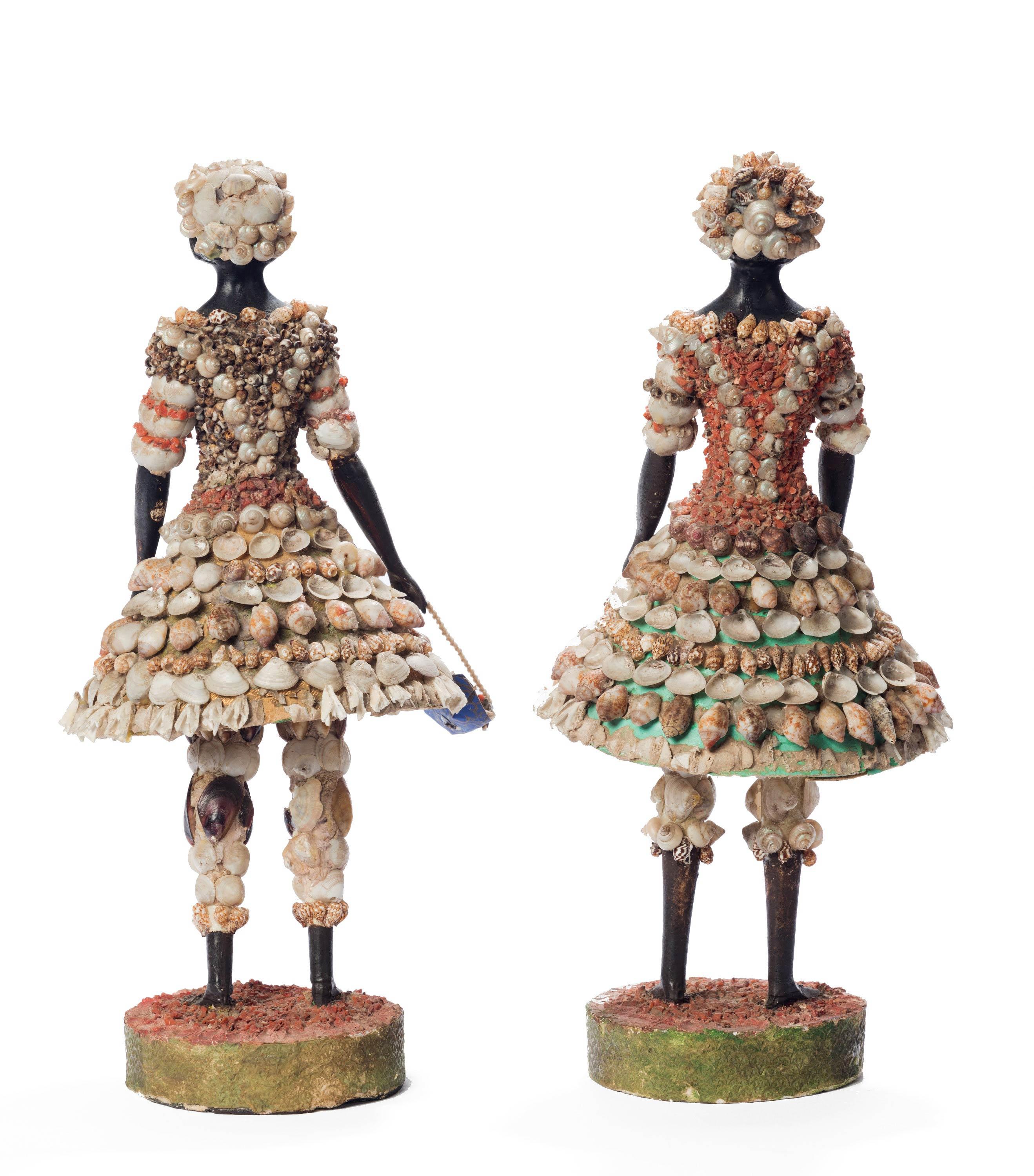 Quite Rare Pair of 19th Century Shell Encrusted Children 2