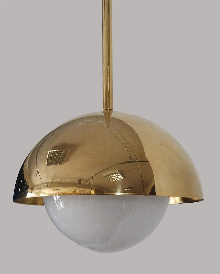 Qulq30, Solid Brass Pendant Light by Candas Design, 30cm diam In New Condition For Sale In REDA, 22