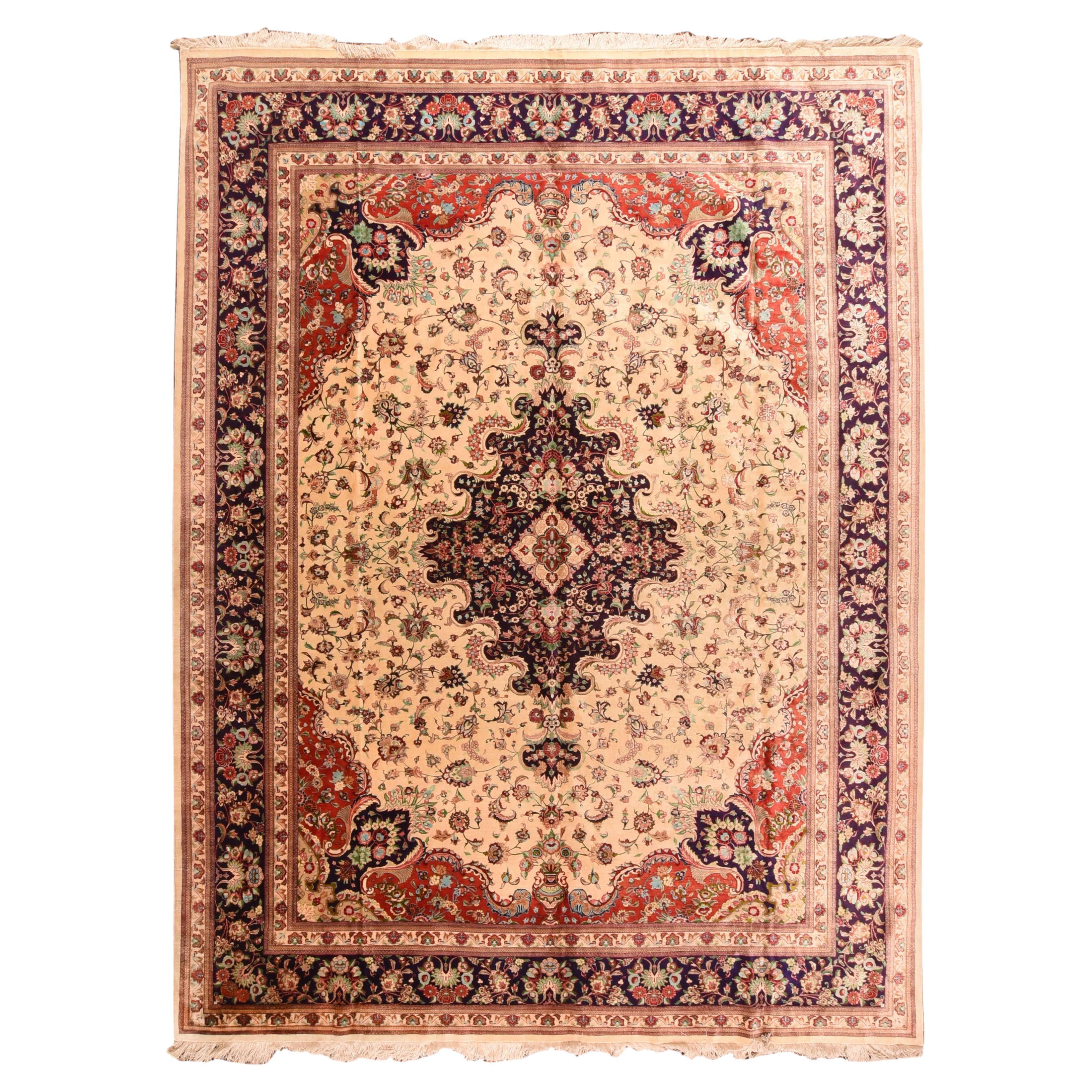 Extremely Fine Persian Silk Qum Rug 10'1'' x 13'6'' For Sale