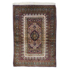 Persischer Qum-Teppich aus feiner Seide 3'6'' x 5'0''