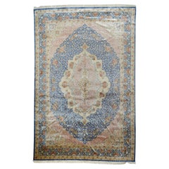 Vintage Extremely Fine Silk Persian Qum Rug 6'5'' x 9'8''