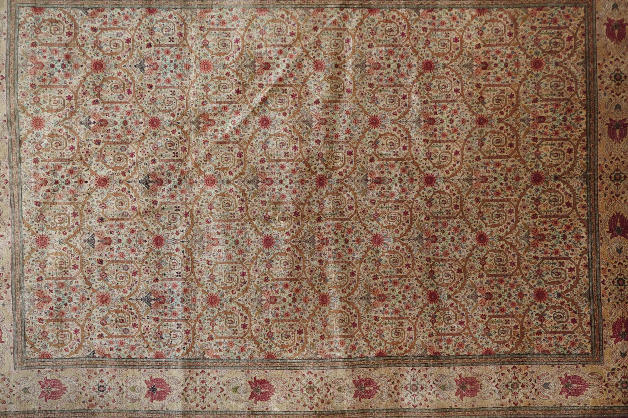 Extremely Fine Persian Silk Qum Rug 6'6'' x 9'5'' For Sale 2