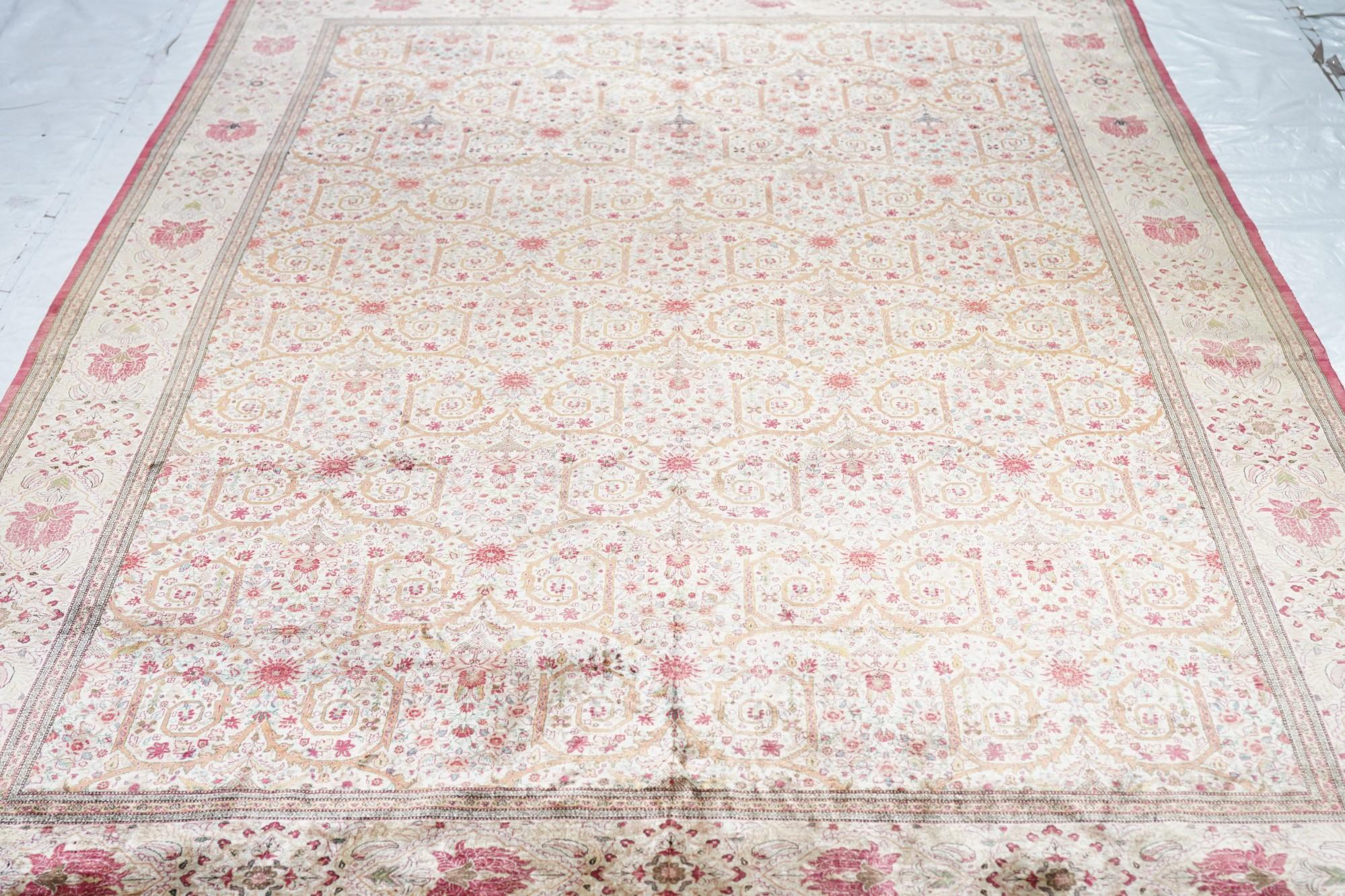 Extremely Fine Persian Silk Qum Rug 6'6'' x 9'5'' For Sale 5