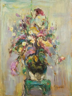 Qun Song, Blumengemälde, Original, Öl auf Leinwand, „Whisper Of The Flower“