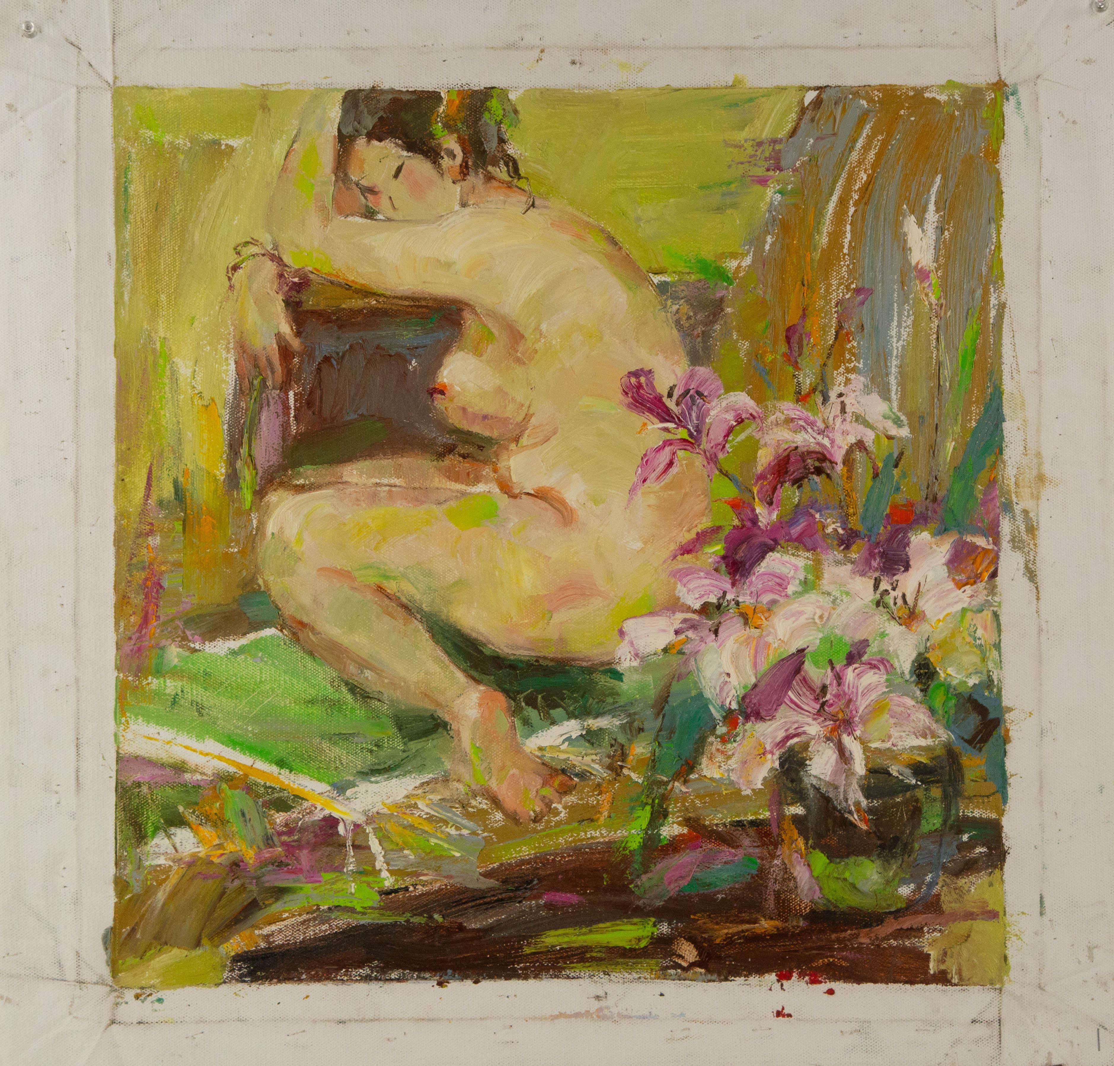 Qun Song Portrait Original Oil On Canvas 